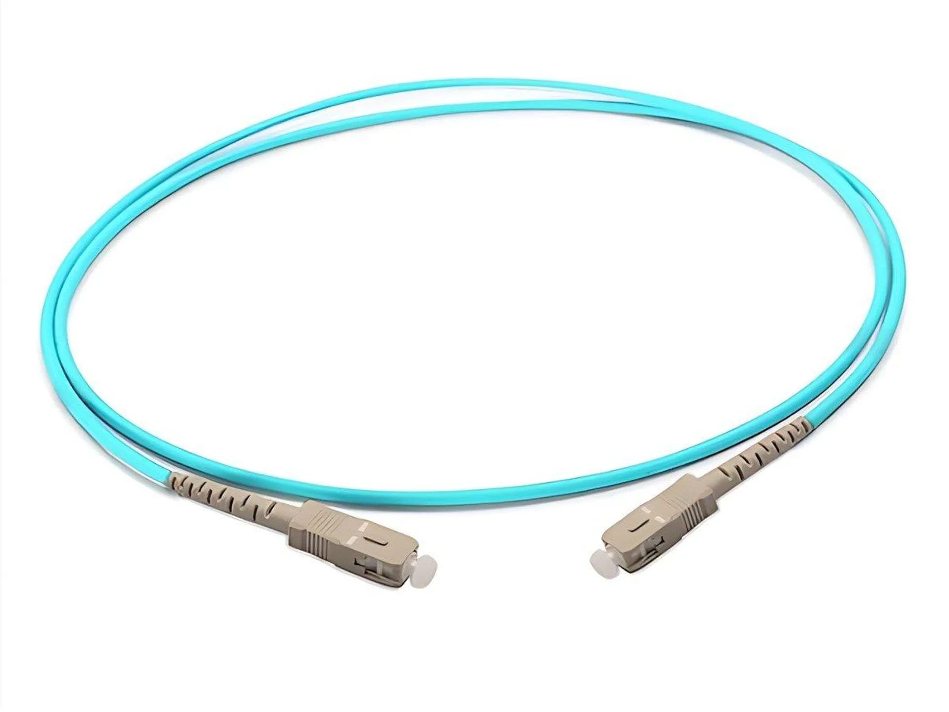 Monoprice Multi-Mode OM3 Fiber Optic Cable - SC-SC UL 3mm 50/125 OFNR Simplex Aqua 1m