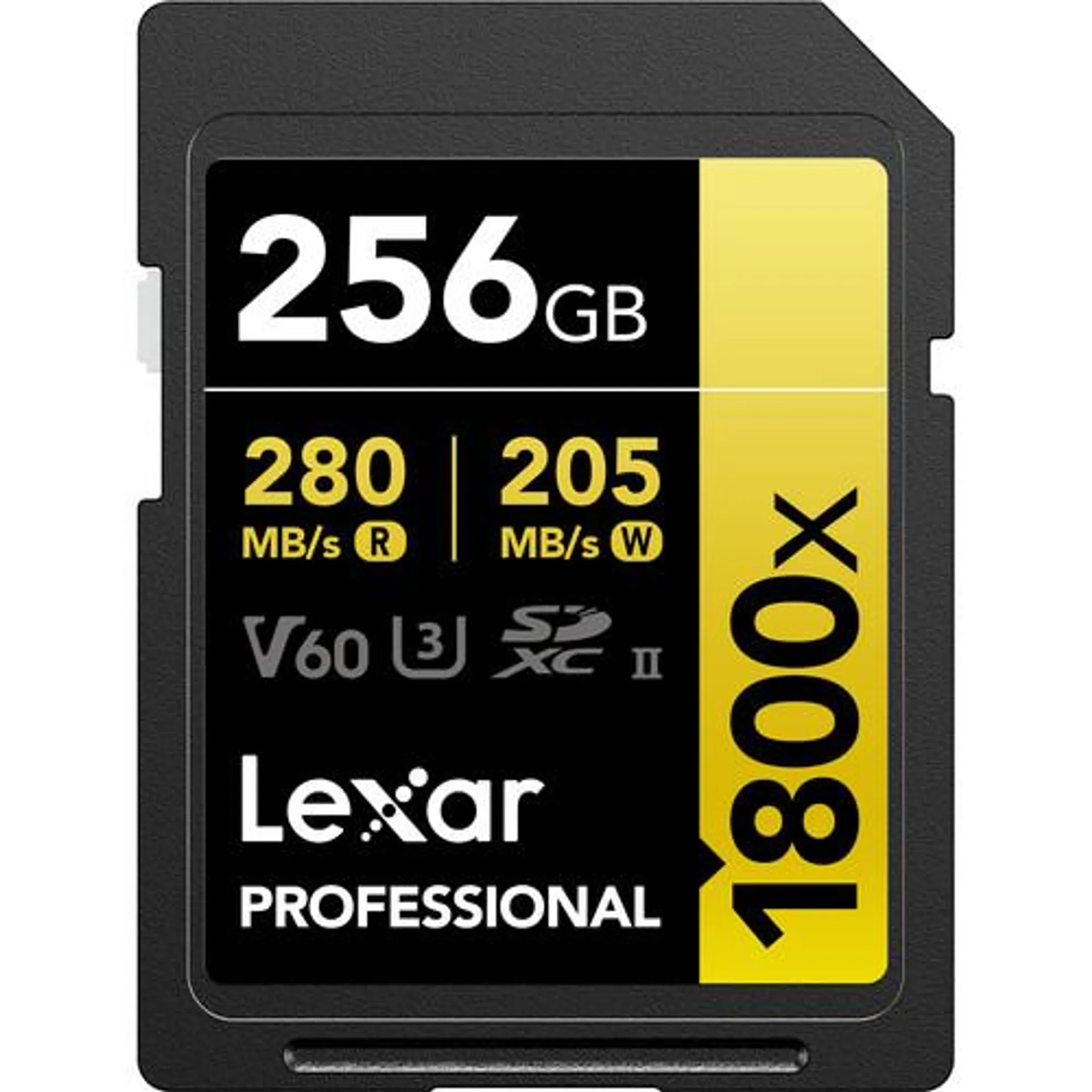 Lexar 256GB Professional 1800x UHS-II SDXC Memory Card (GOLD Series)