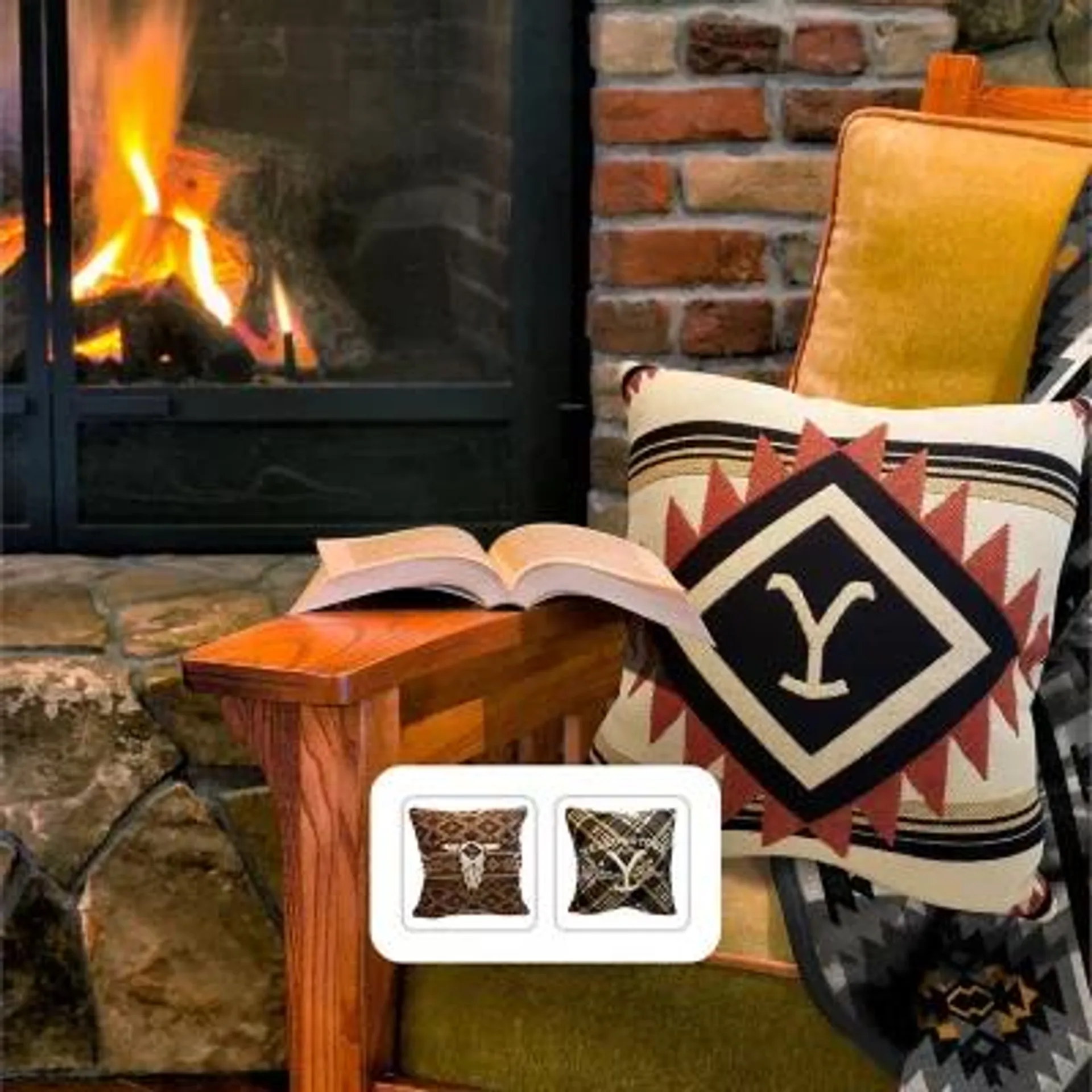 Yellowstone 20" x 20" Double Sided Woven Pillow, Assorted Designs