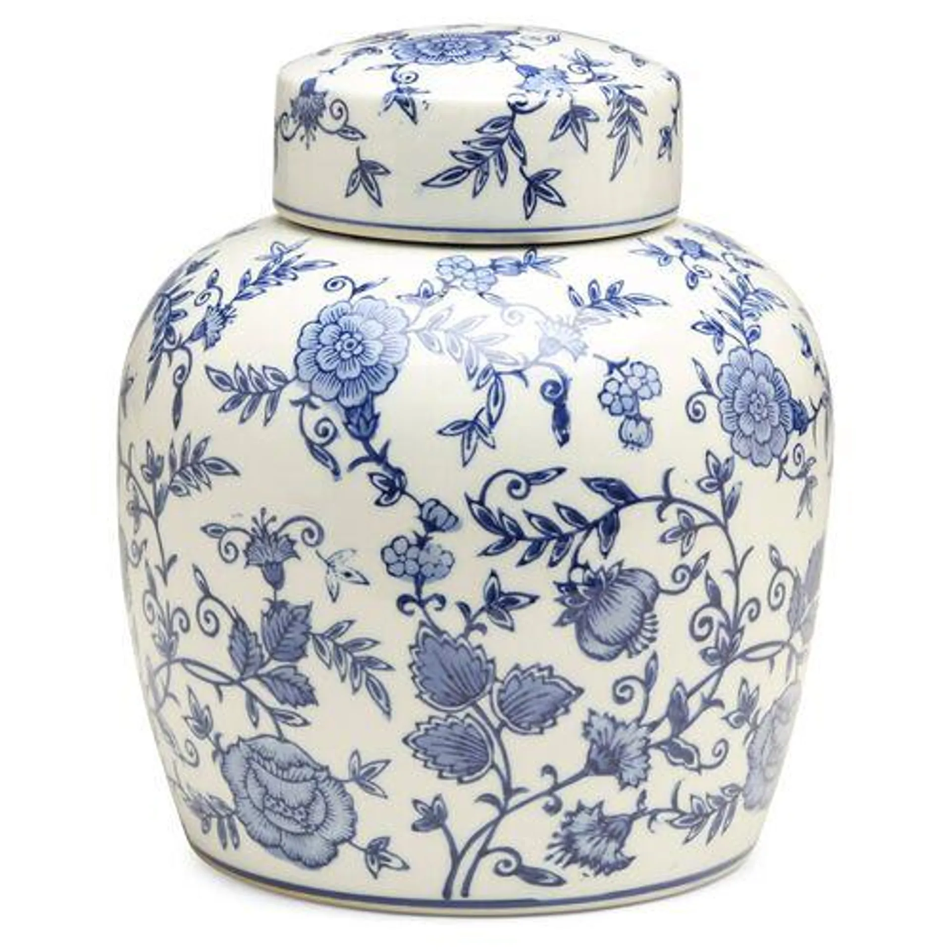 10" Arundel Round Ginger Jar, Blue/White