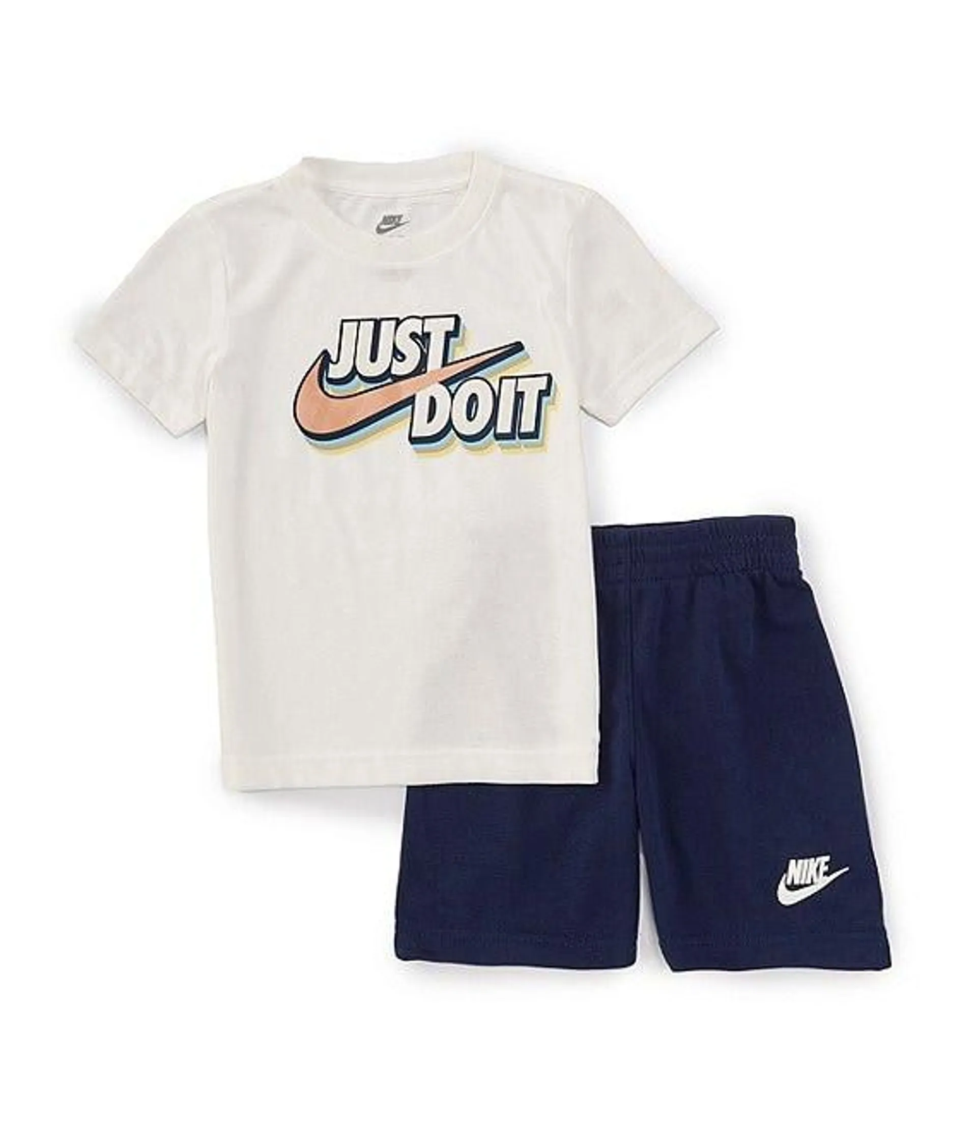 Little Boys 2T-7 Short Sleeve Just Do It Jersey T-Shirt & Coordinating French Terry Shorts Set