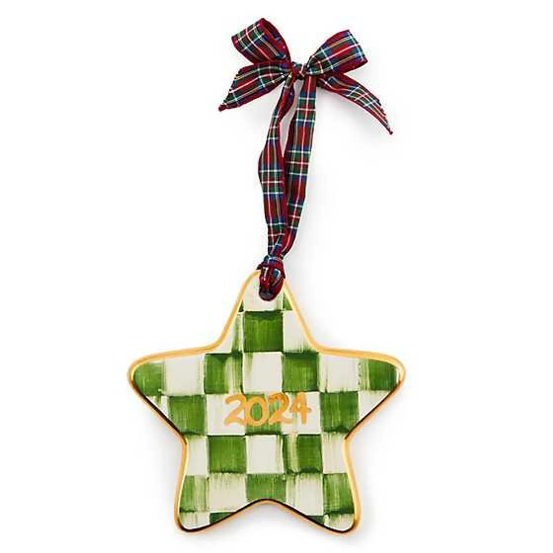 Forest Check 2024 Ceramic Star Ornament