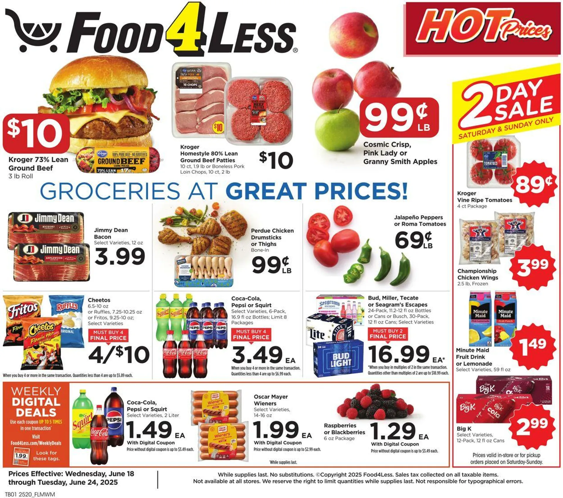 Weekly ad Food 4 Less from June 18 to June 24 2025 - Page 1