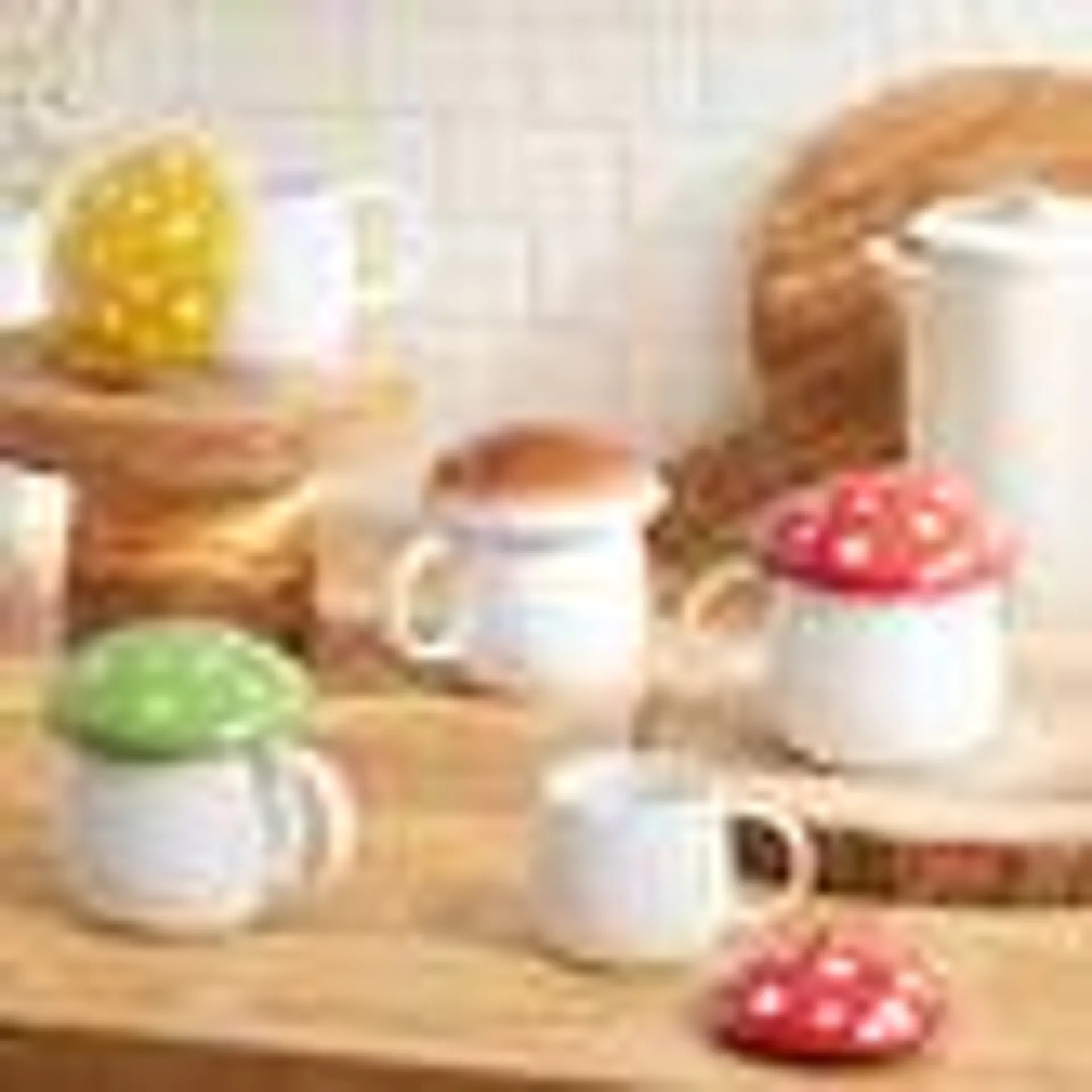 Mushroom Lidded Ceramic Espresso Mug