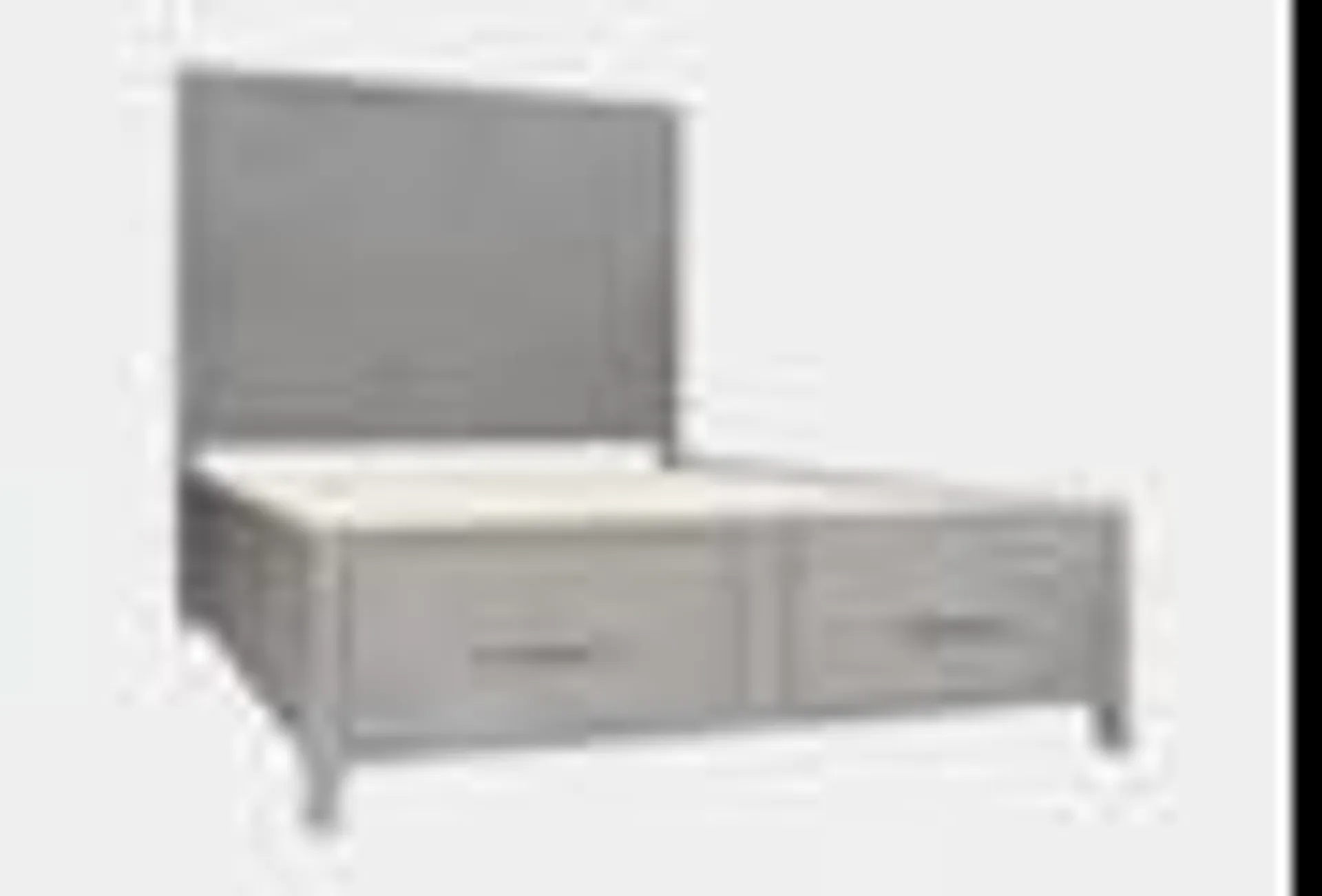 Elias Grey Queen Wood Panel Bed with Footboard Storage