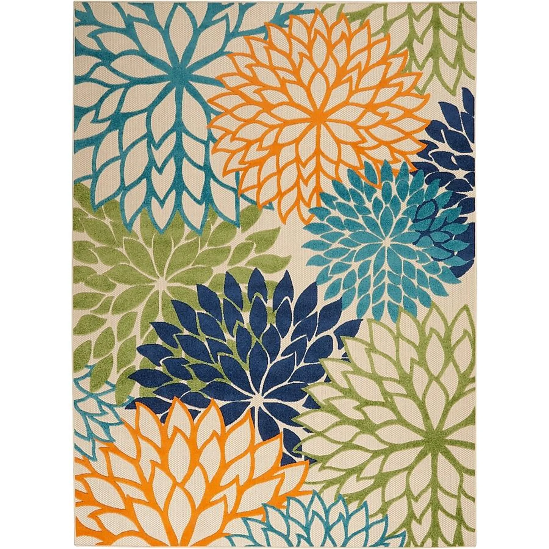 Nourison Aloha 8 X 10 (ft) Multicolor Indoor/Outdoor Abstract Tropical Area Rug