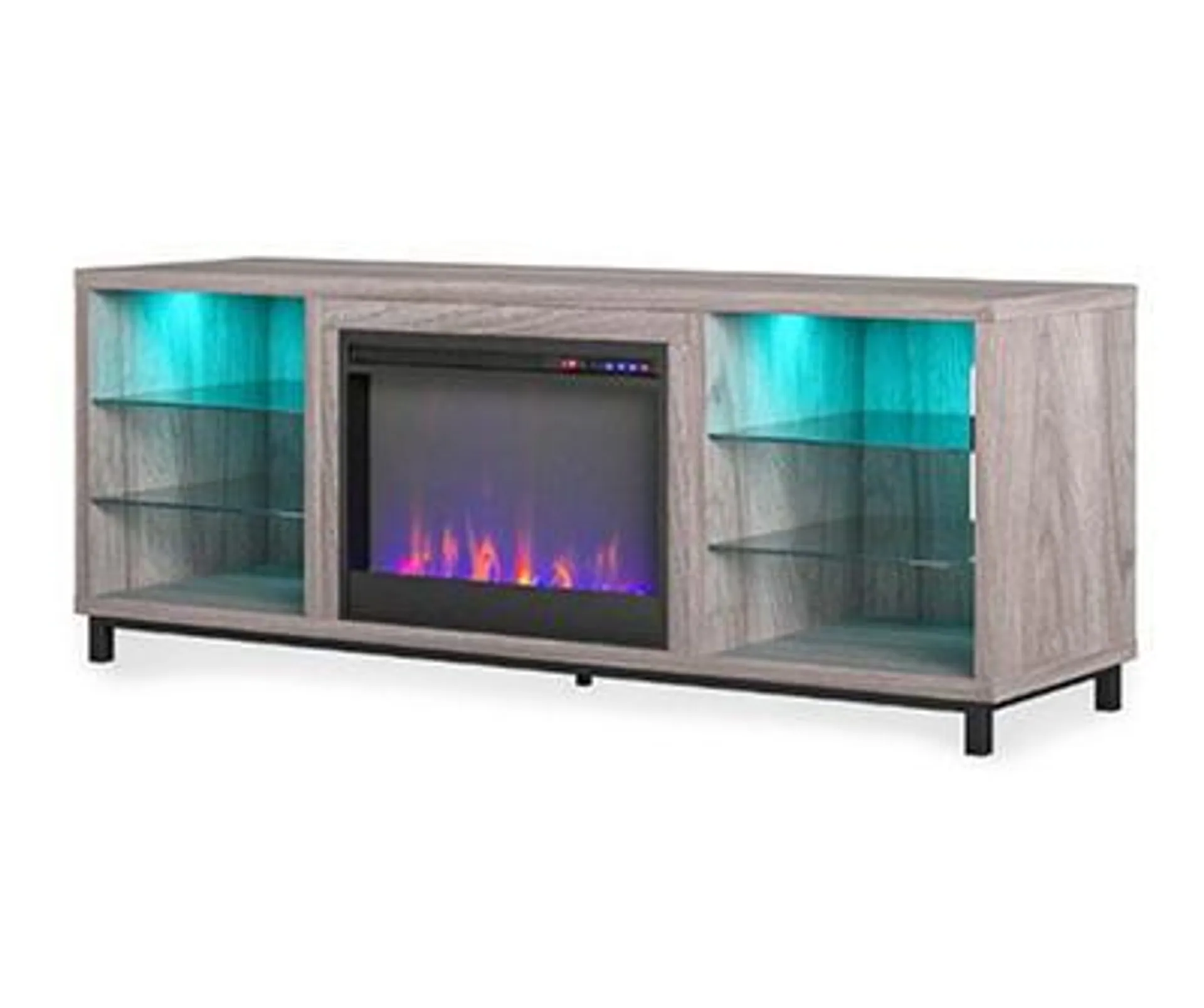 70" Intrepid Light Walnut Deluxe Electric Fireplace Console