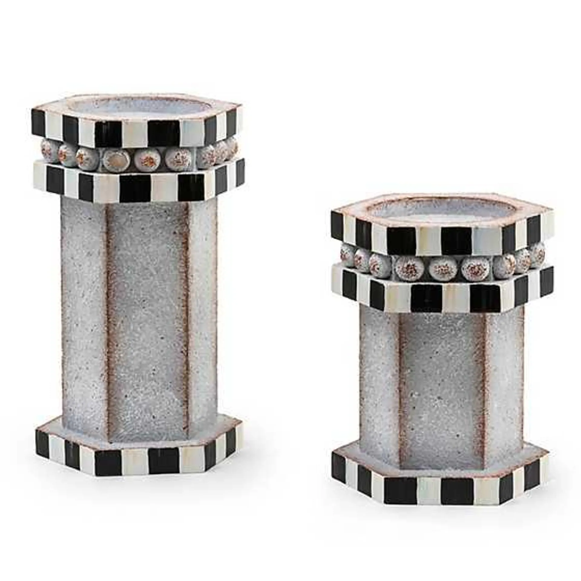 Honeycomb Pillar Candle Holders, Set of 2