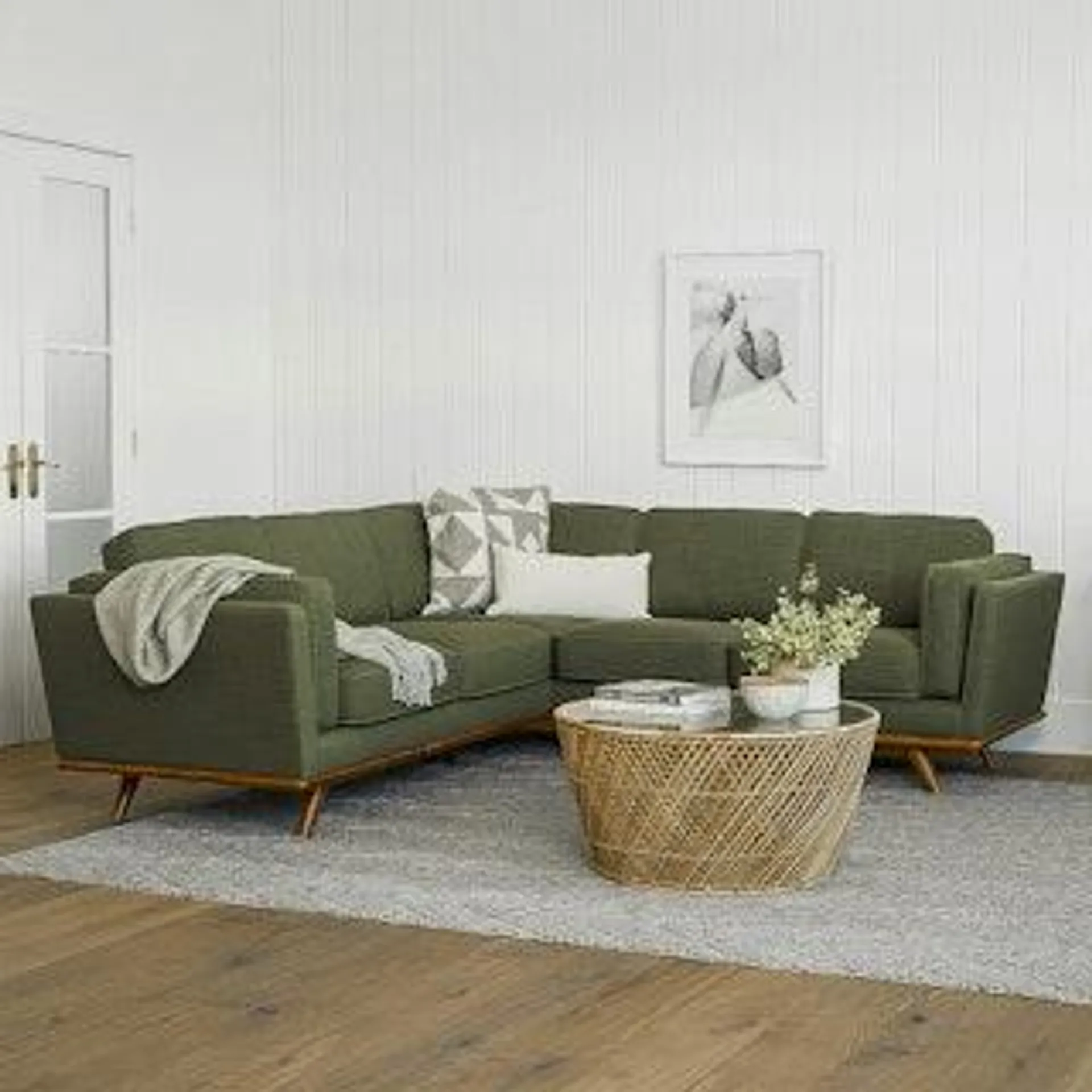 Timber Olio Green Corner Sectional