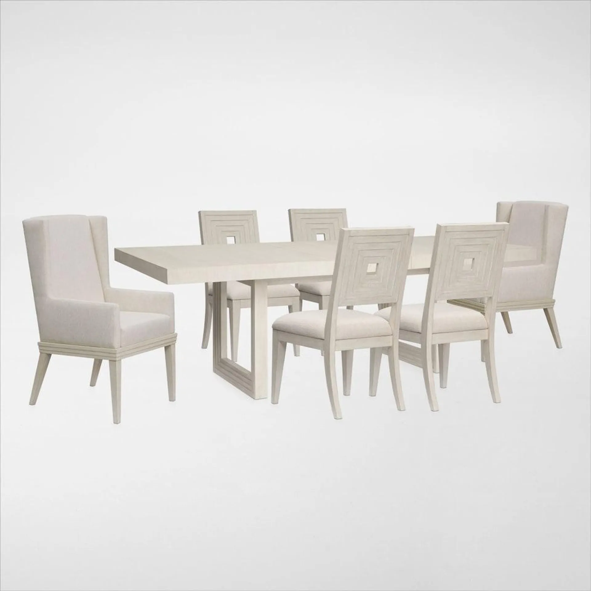 Arielle Extendable Dining Table, 4 Side Chairs and 2 Host Chairs