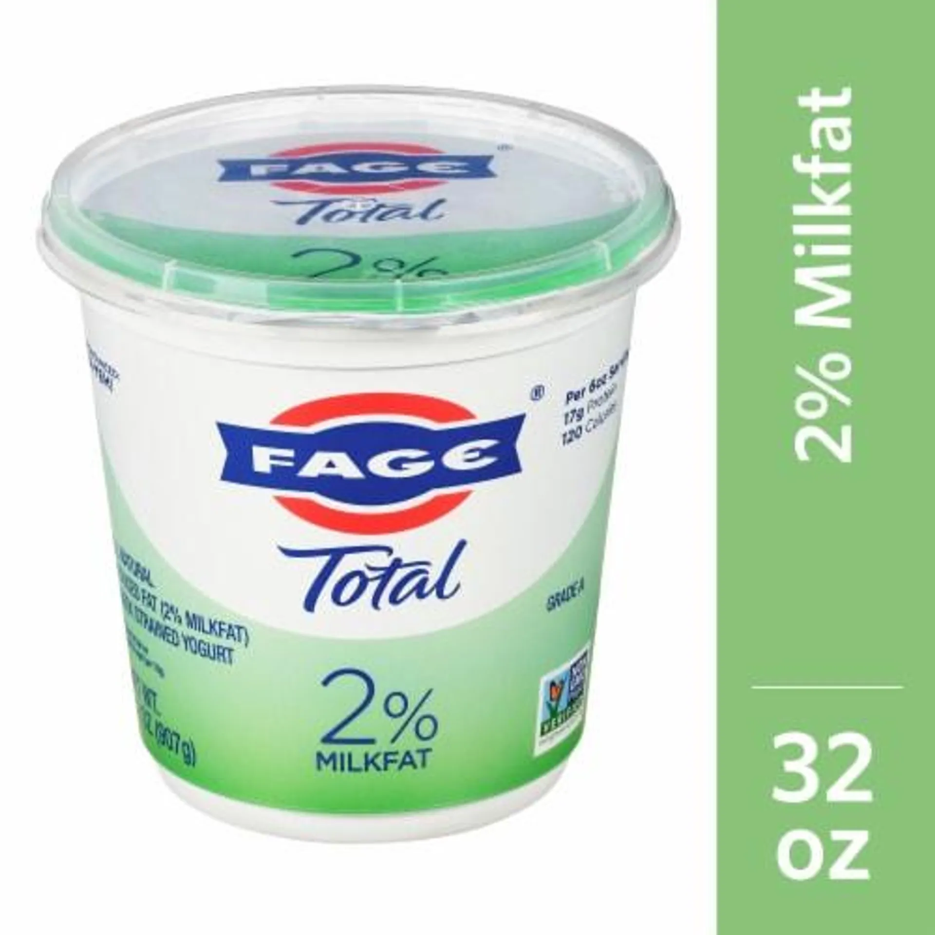 Fage® Total Plain 2% Milkfat Low Fat Greek Strained Yogurt Tub