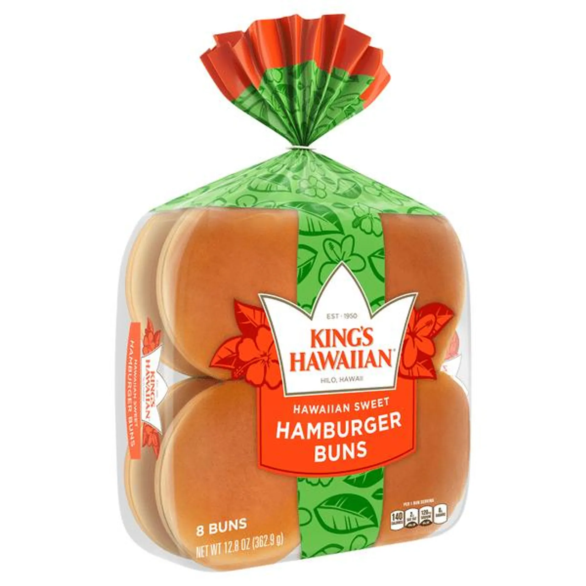 King's Hawaiian Sweet Hamburger Buns 8Ct