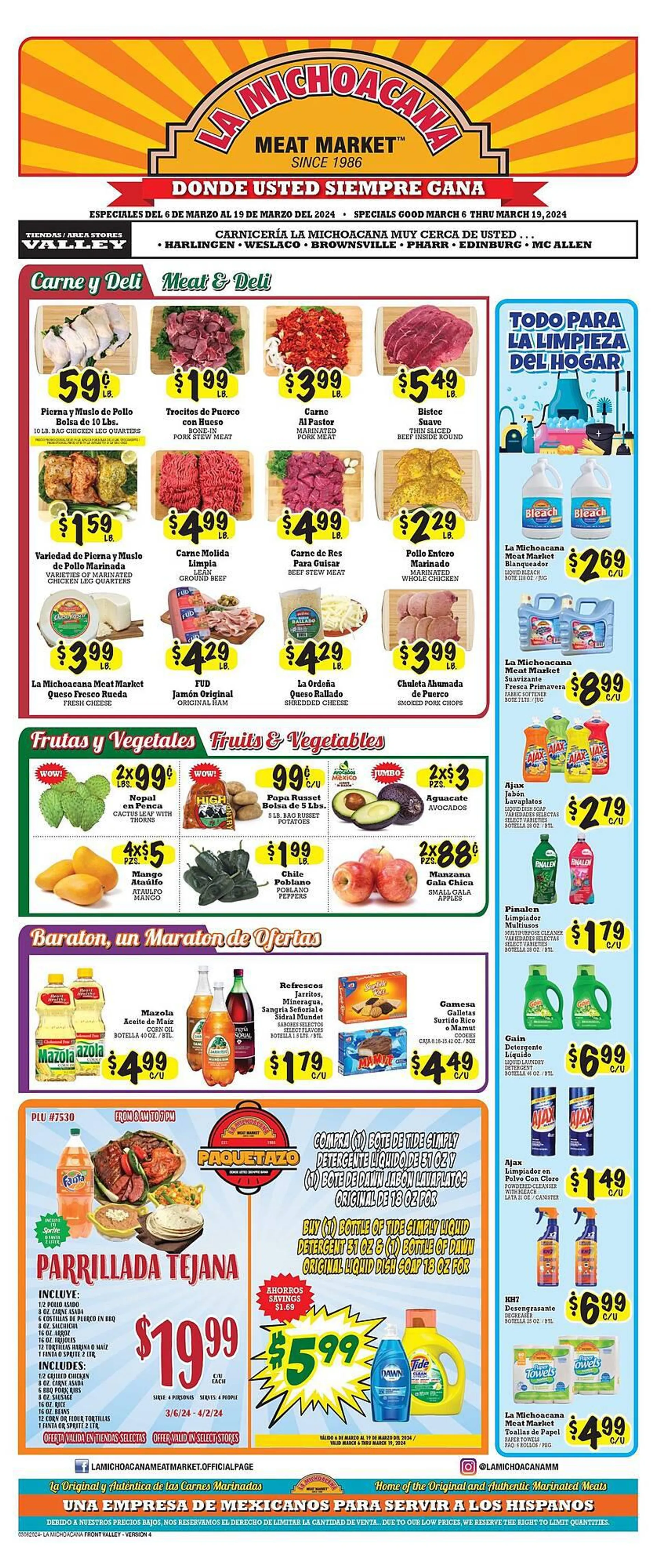 Weekly ad La Michoacana Weekly Ad from March 6 to March 19 2024 - Page 1