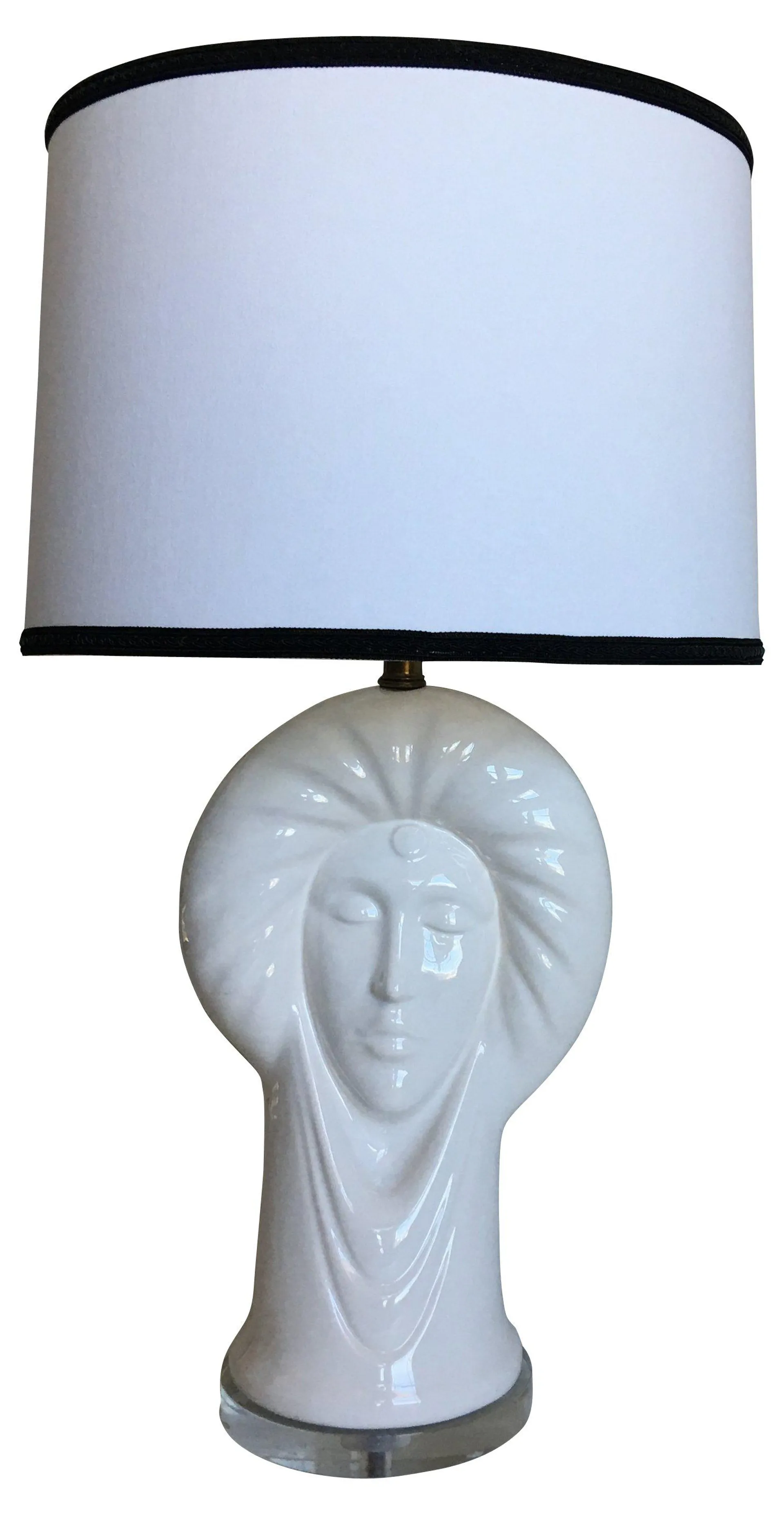 Italian Ceramic Heads Lamp