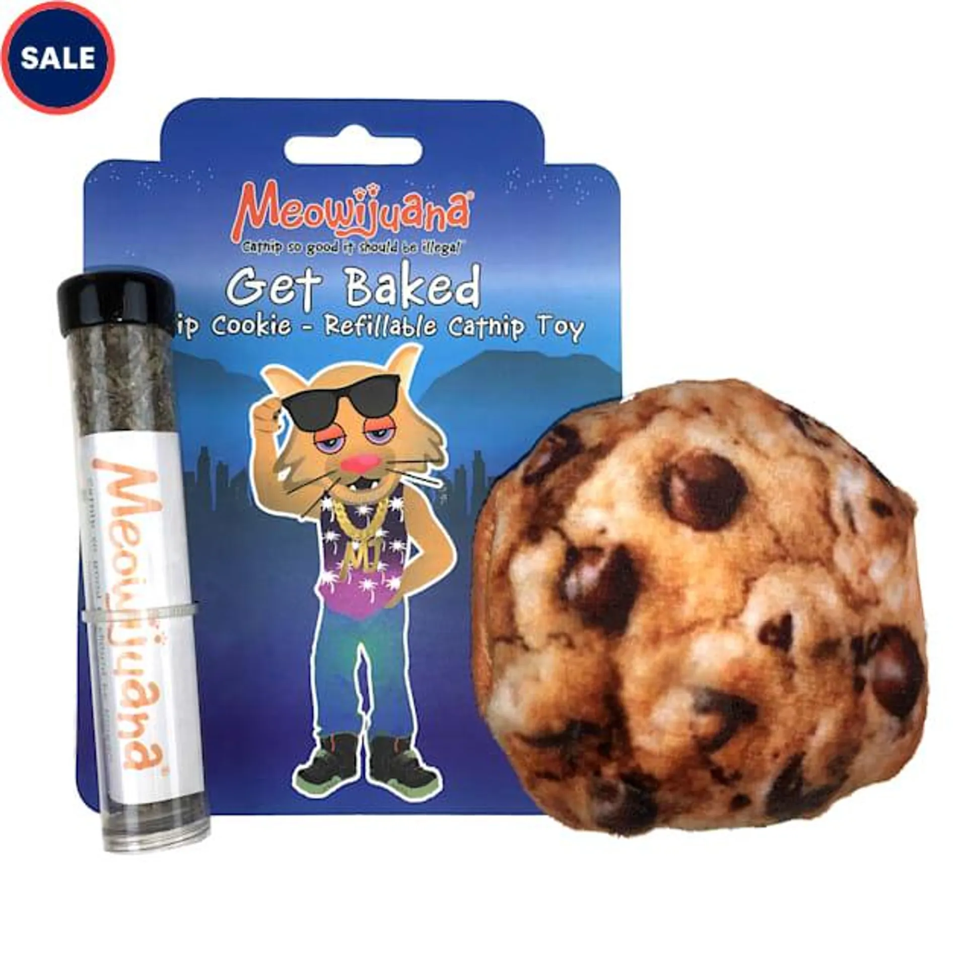 Meowijuana Refillable Get Baked Catnip Cookie Cat Toy, Medium