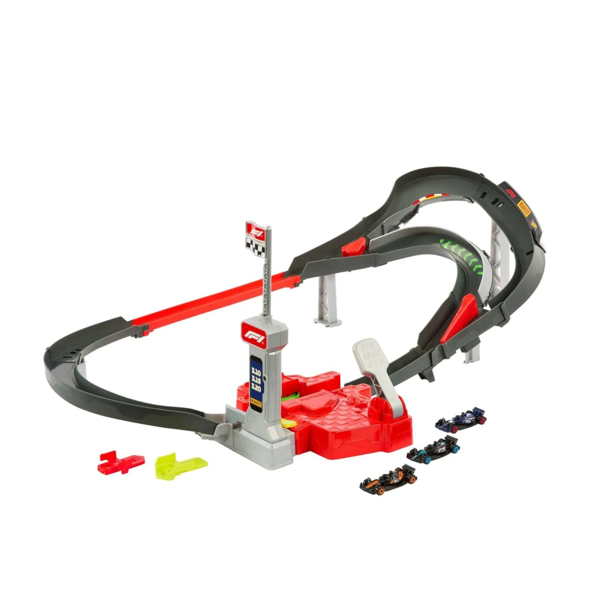Hot Wheels Racing Formula 1 Sprint Race Circuit Track Set With 3 Die-Cast Toy Cars in 1:64 Scale