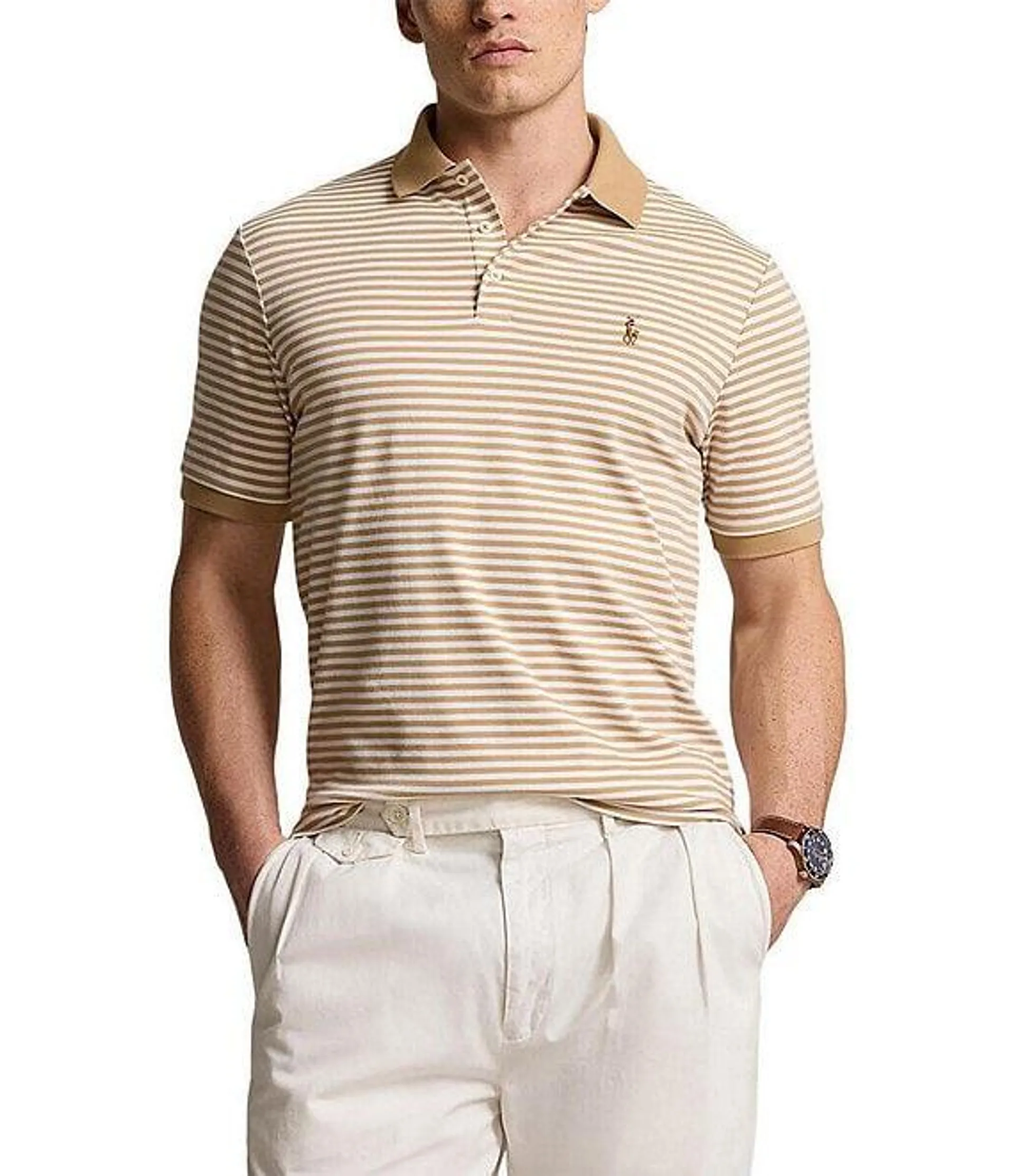 Big & Tall Classic Fit Short Sleeve Striped Polo Shirt