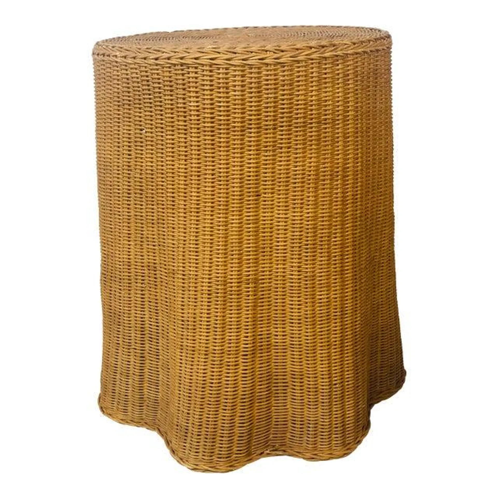 Vintage Coastal Draped Wicker Table