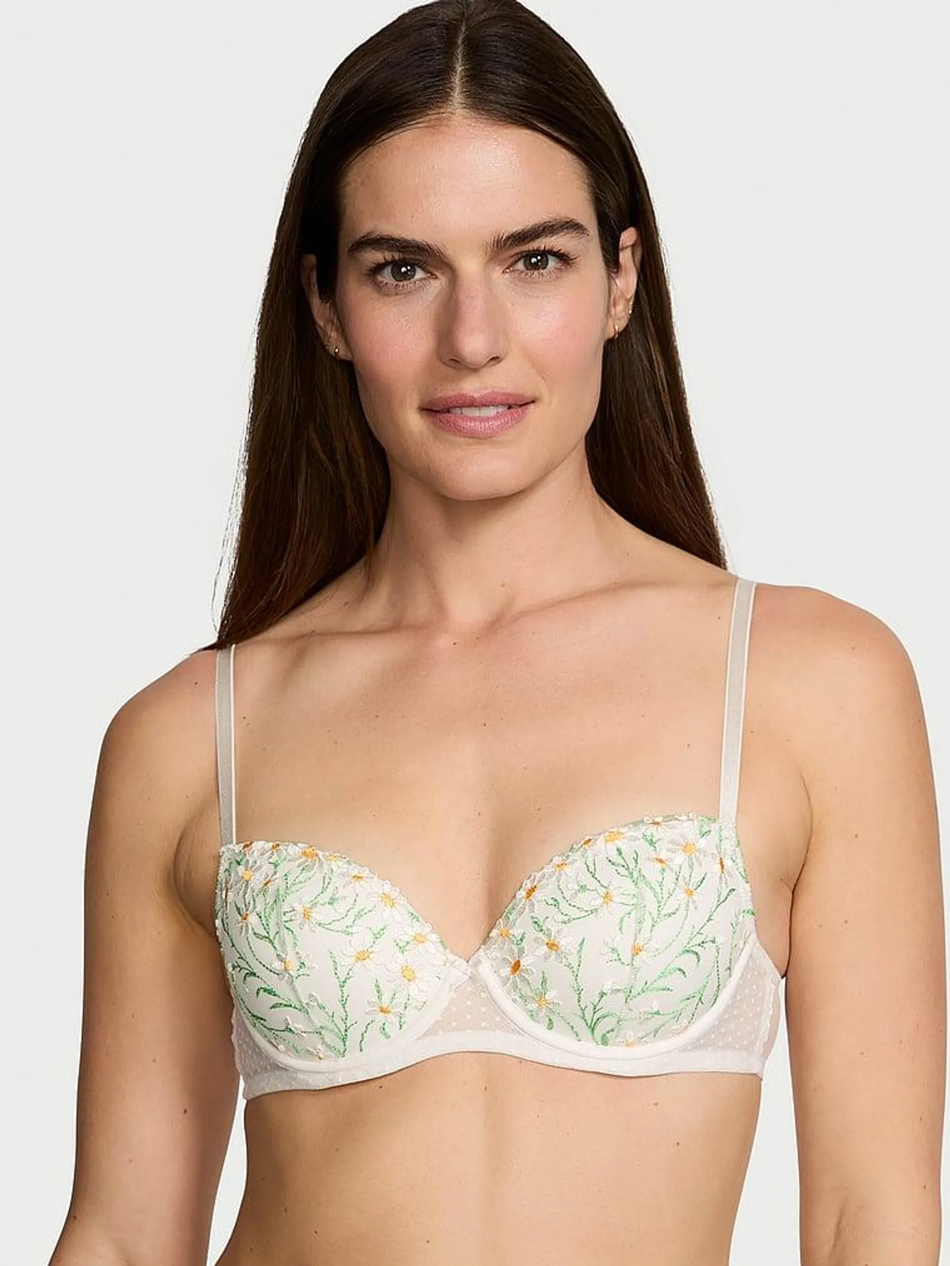 Daisy Chain Embroidery Lightly Lined Demi Bra