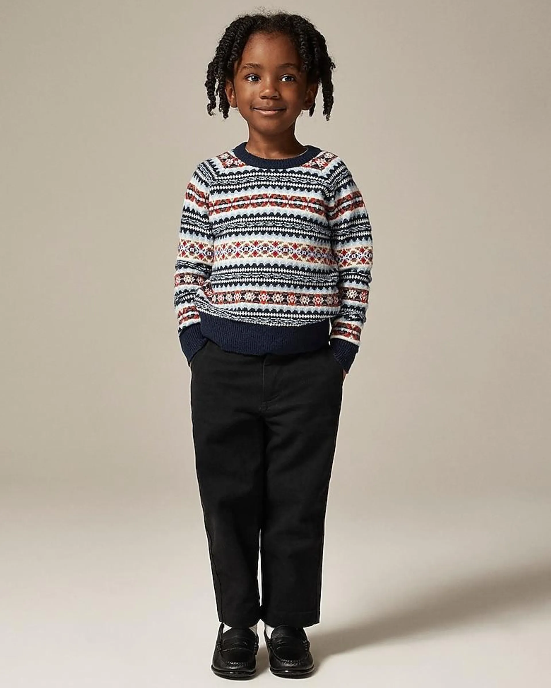 Kids' multicolor Fair Isle crewneck sweater