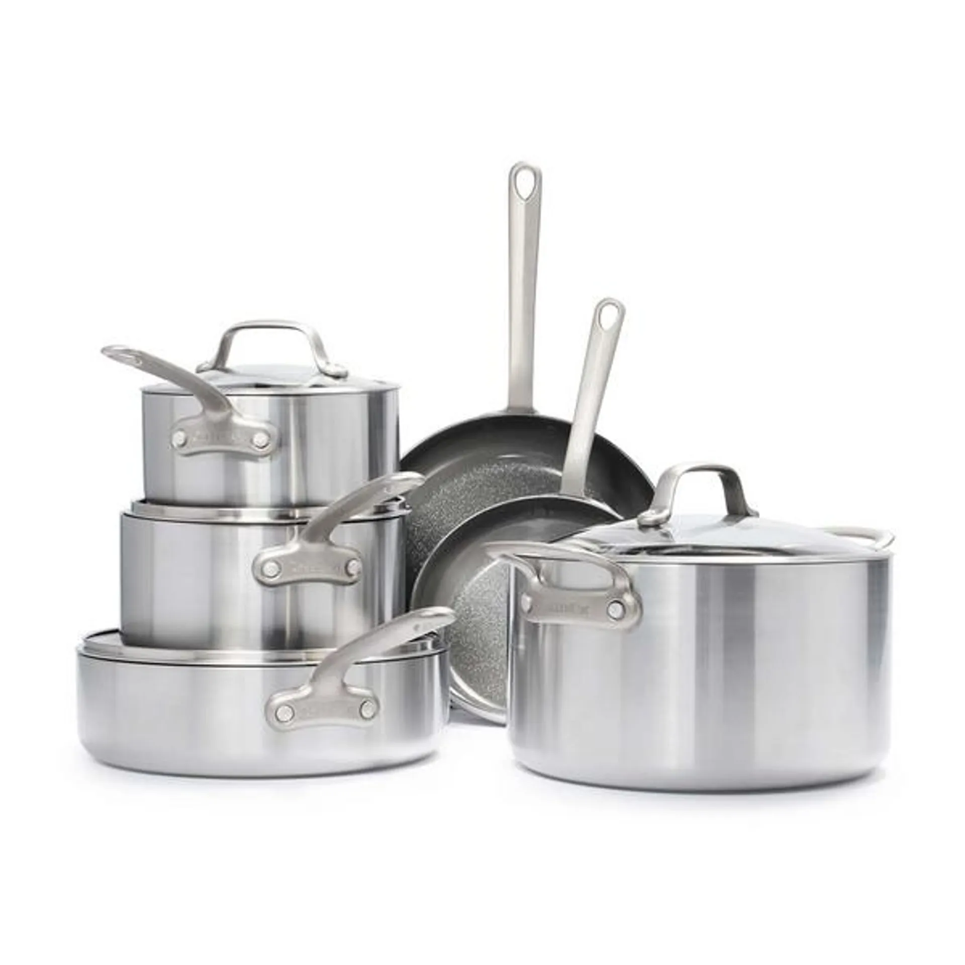 GreenPan Craft Steel 10-Piece Cookware Set with Bonus Pan Protectors