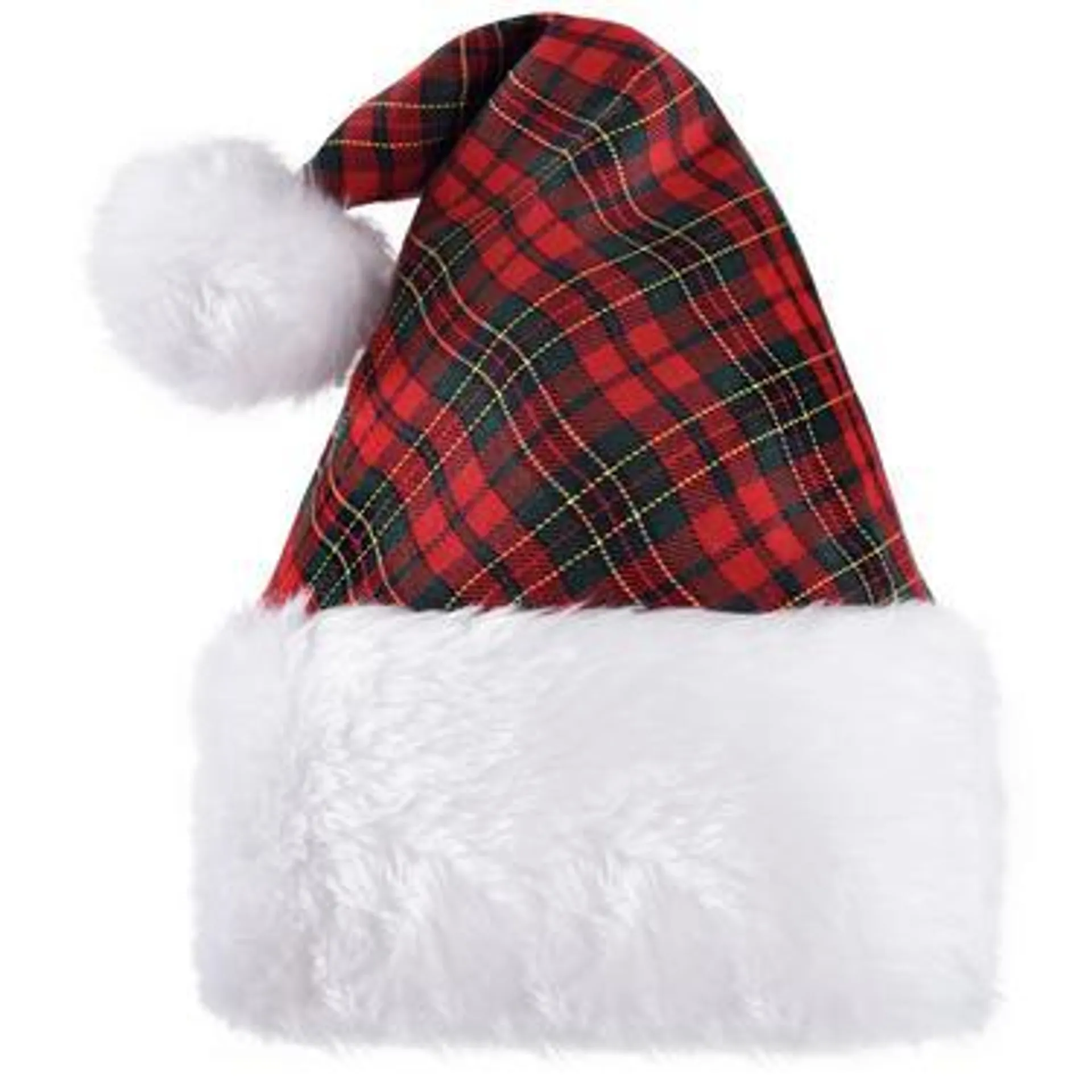 Plaid Adjustable Santa Hat