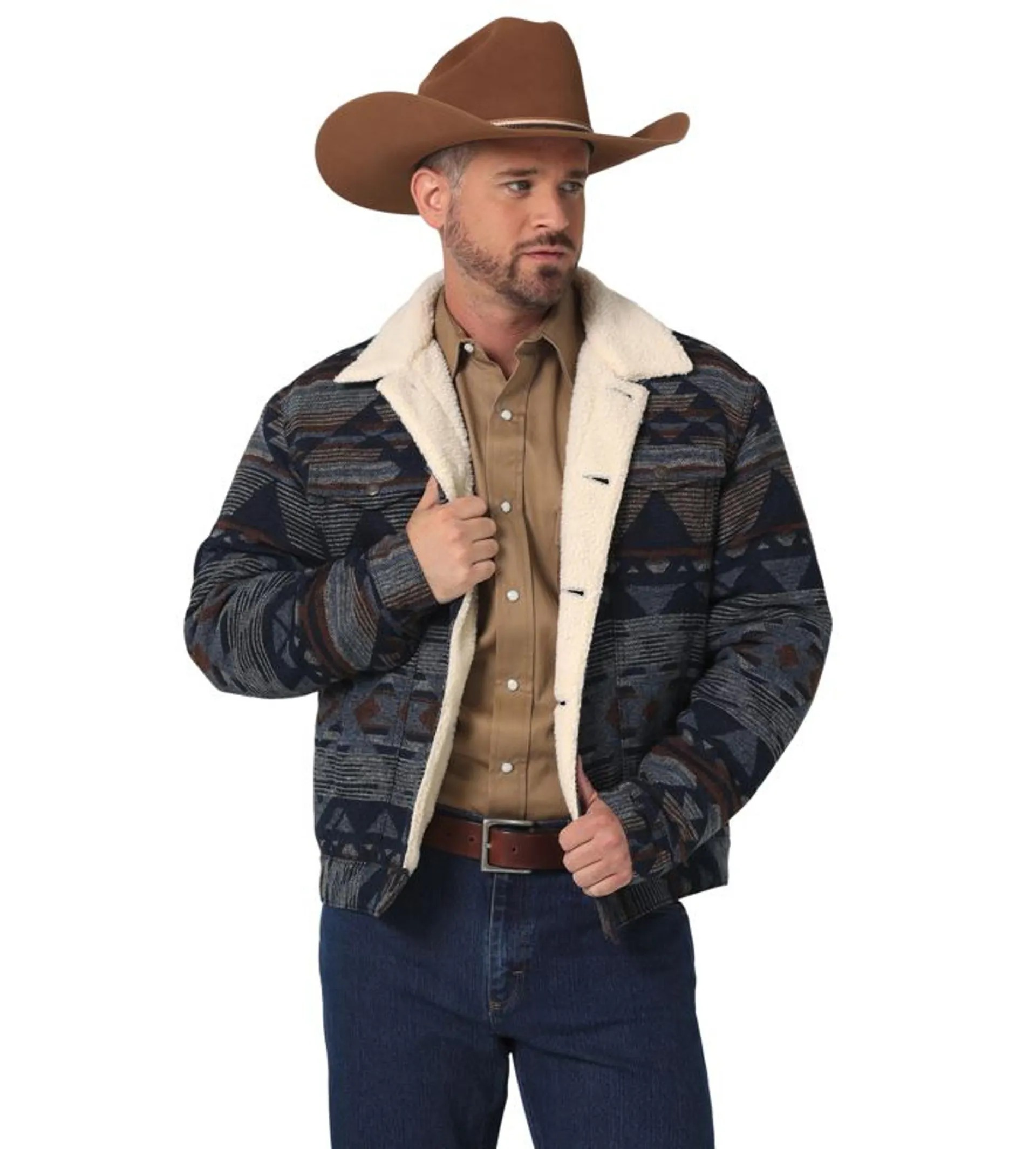 Wrangler Mens Pageant Blue Jacquard Jacket