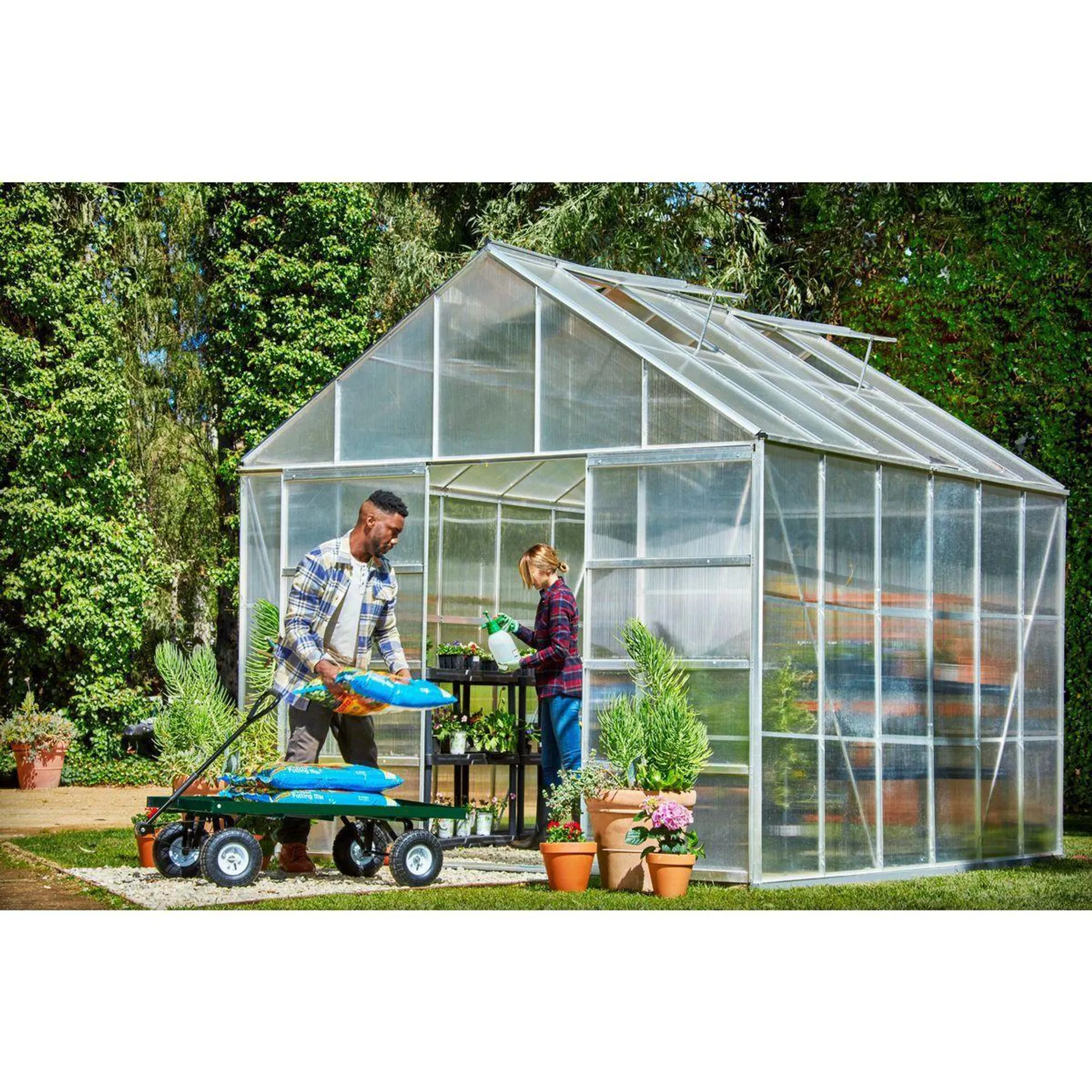 ONE STOP GARDENS 10 ft. x 12 ft. Greenhouse with 4 Vents