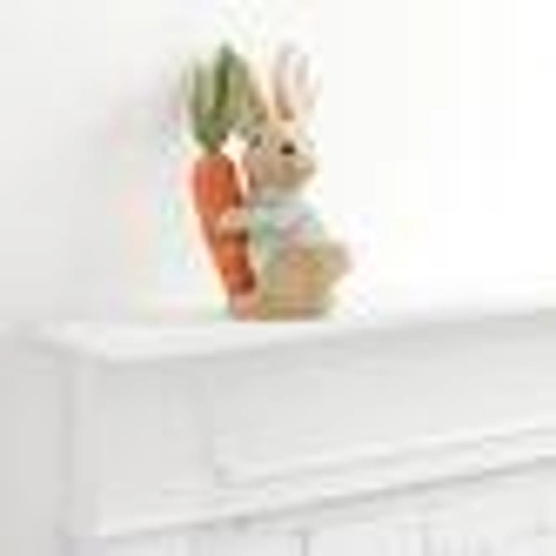 Natural Fiber Garden Rabbit With Carrot Decor