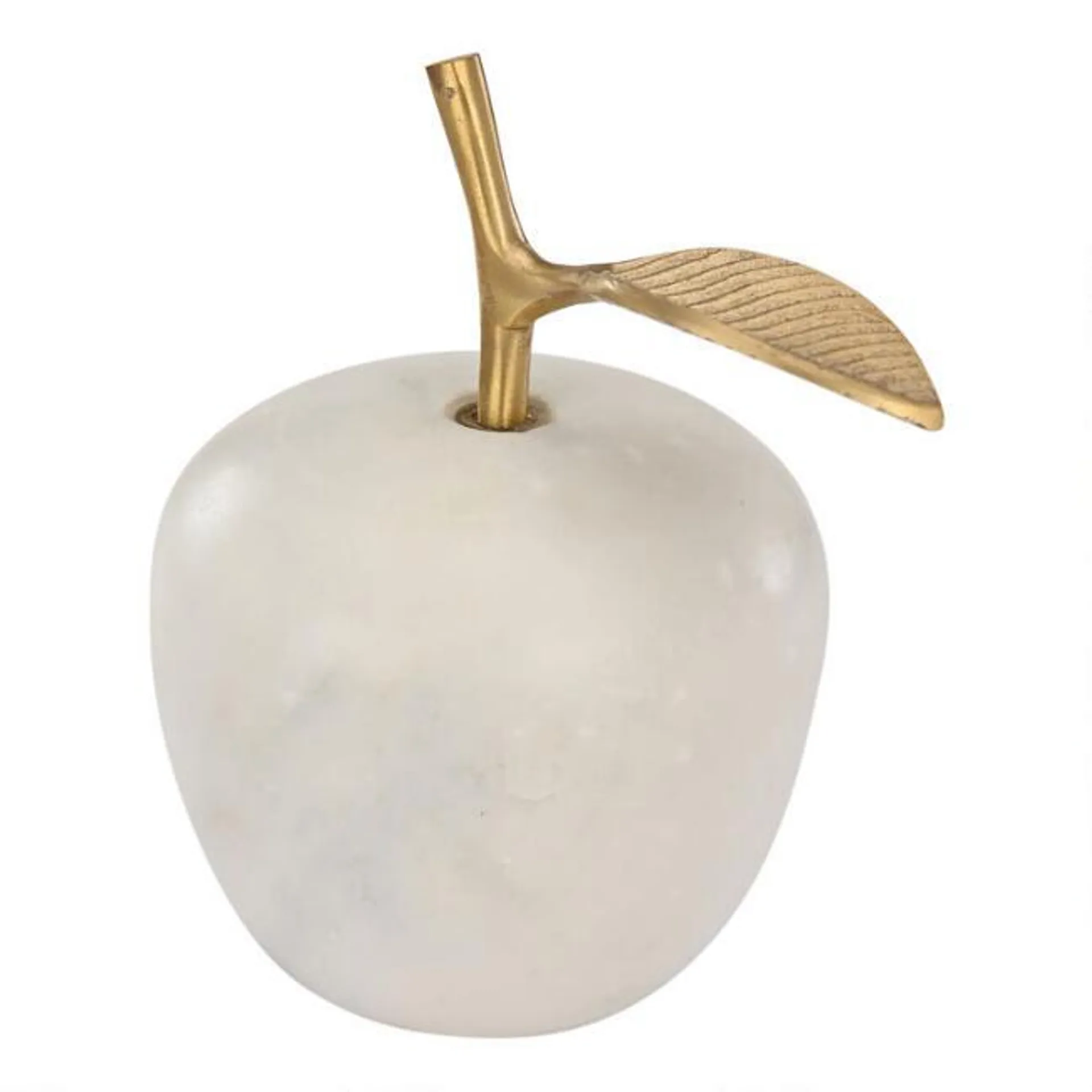 White Marble and Gold Apple Decor