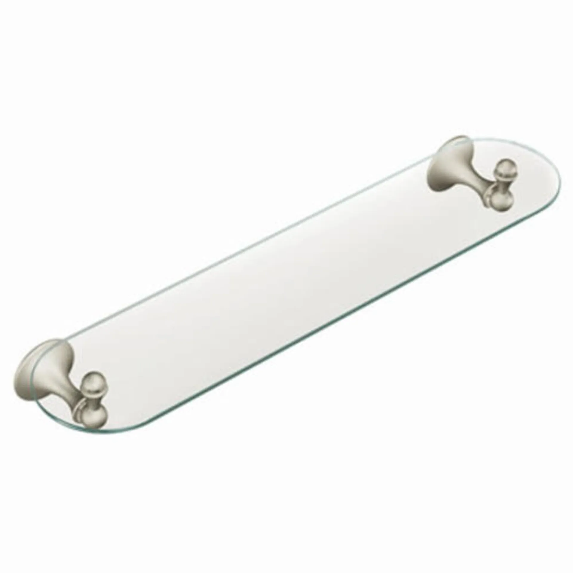 Moen® Lounge™ 22" Brushed Nickel Glass Bathroom Shelf