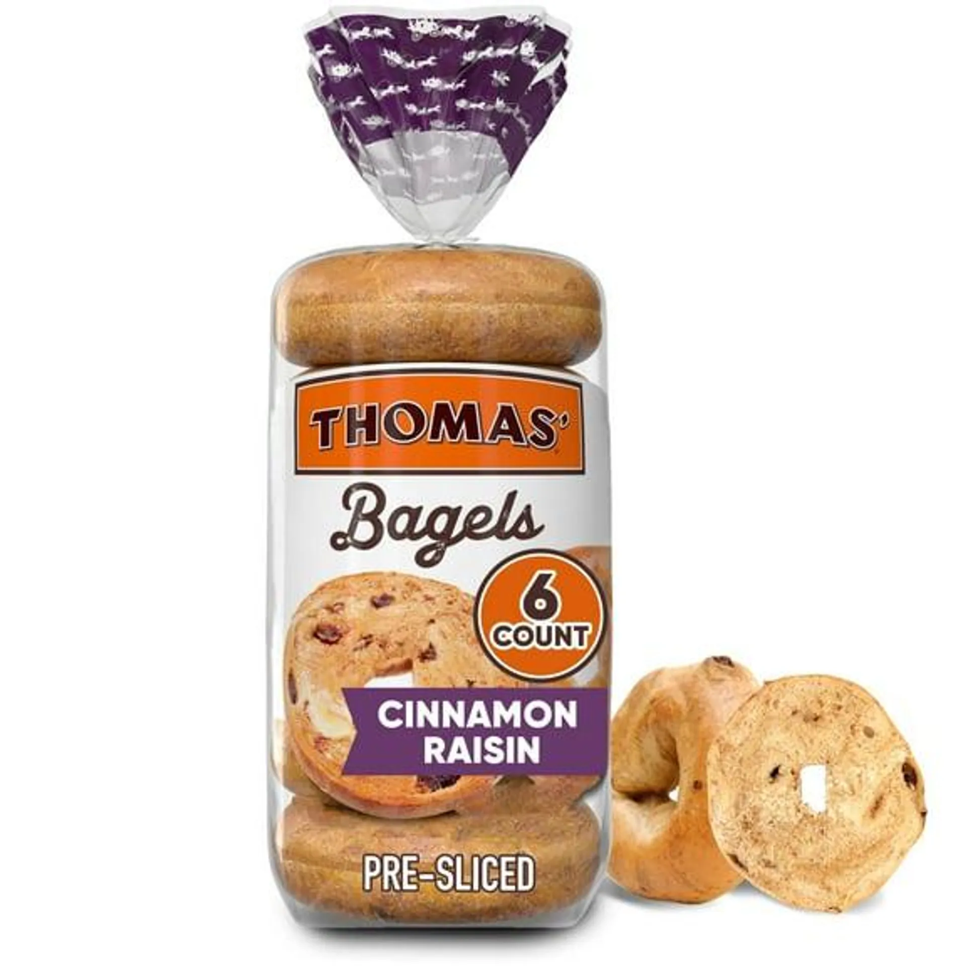 Thomas' Cinnamon Raisin Bagels, 6 Count, 20 oz Bag