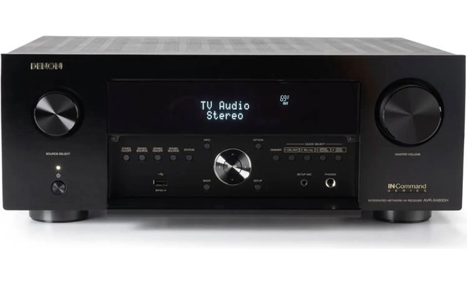 Denon AVR-X4800H 9.4-channel home theater receiver with Dolby Atmos®, Bluetooth®, Apple AirPlay® 2, and Amazon Alexa compatibility