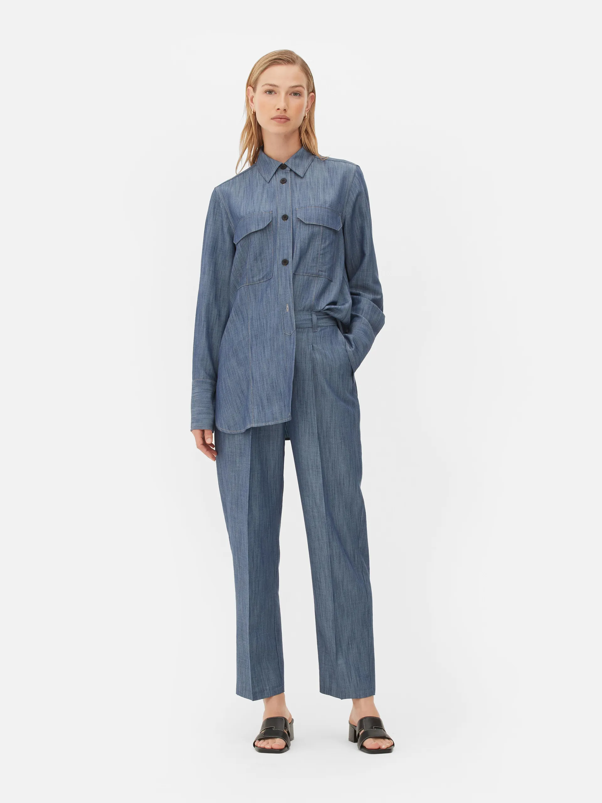 „The Edit“ Chambray-Hose