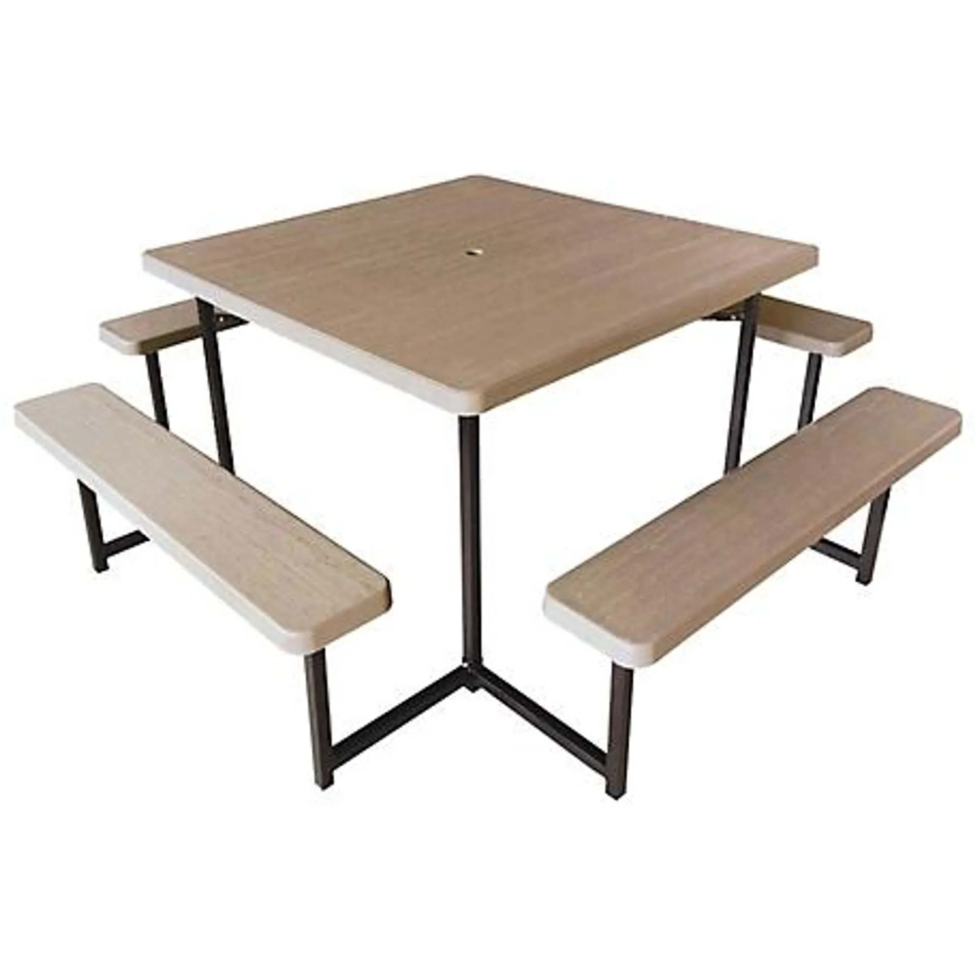 Plastic Development Group Square Picnic Table with 4 Benches, 48 in.