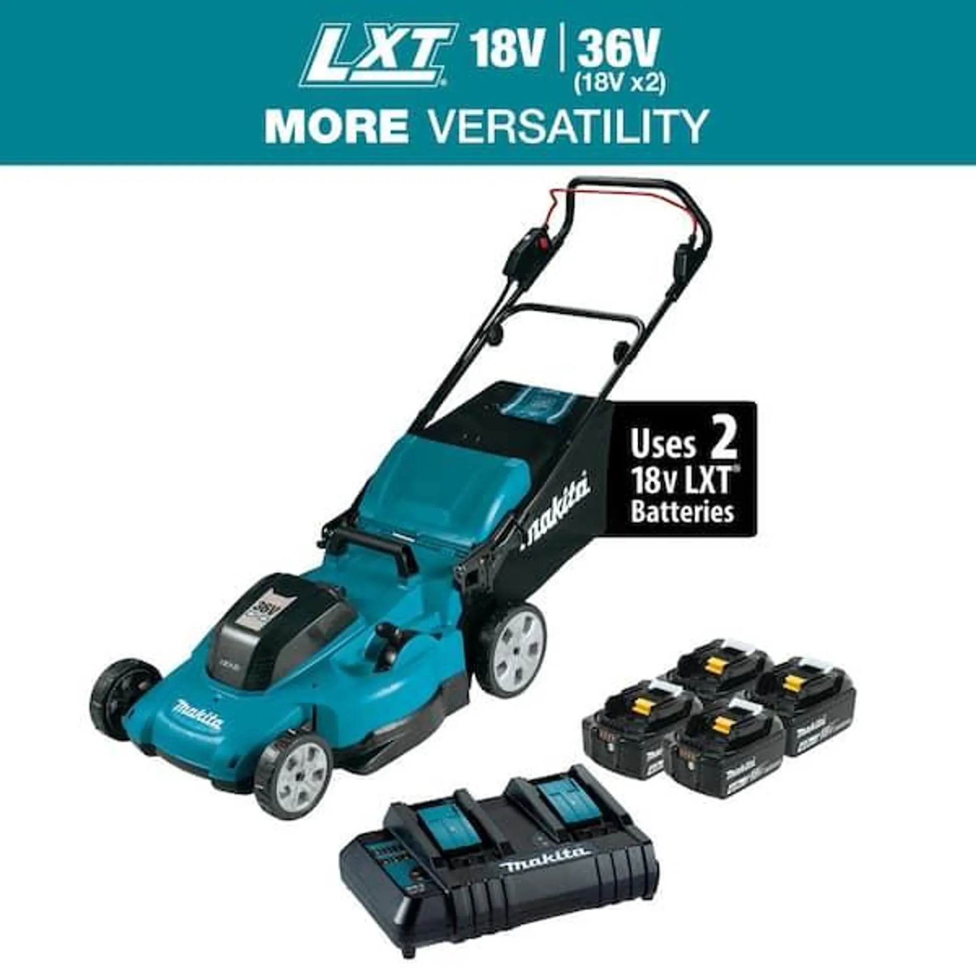 18V X2 (36V) LXT Lithium-Ion Cordless 21 in. Walk Behind Lawn Mower Kit w/4 batteries (4.0Ah)