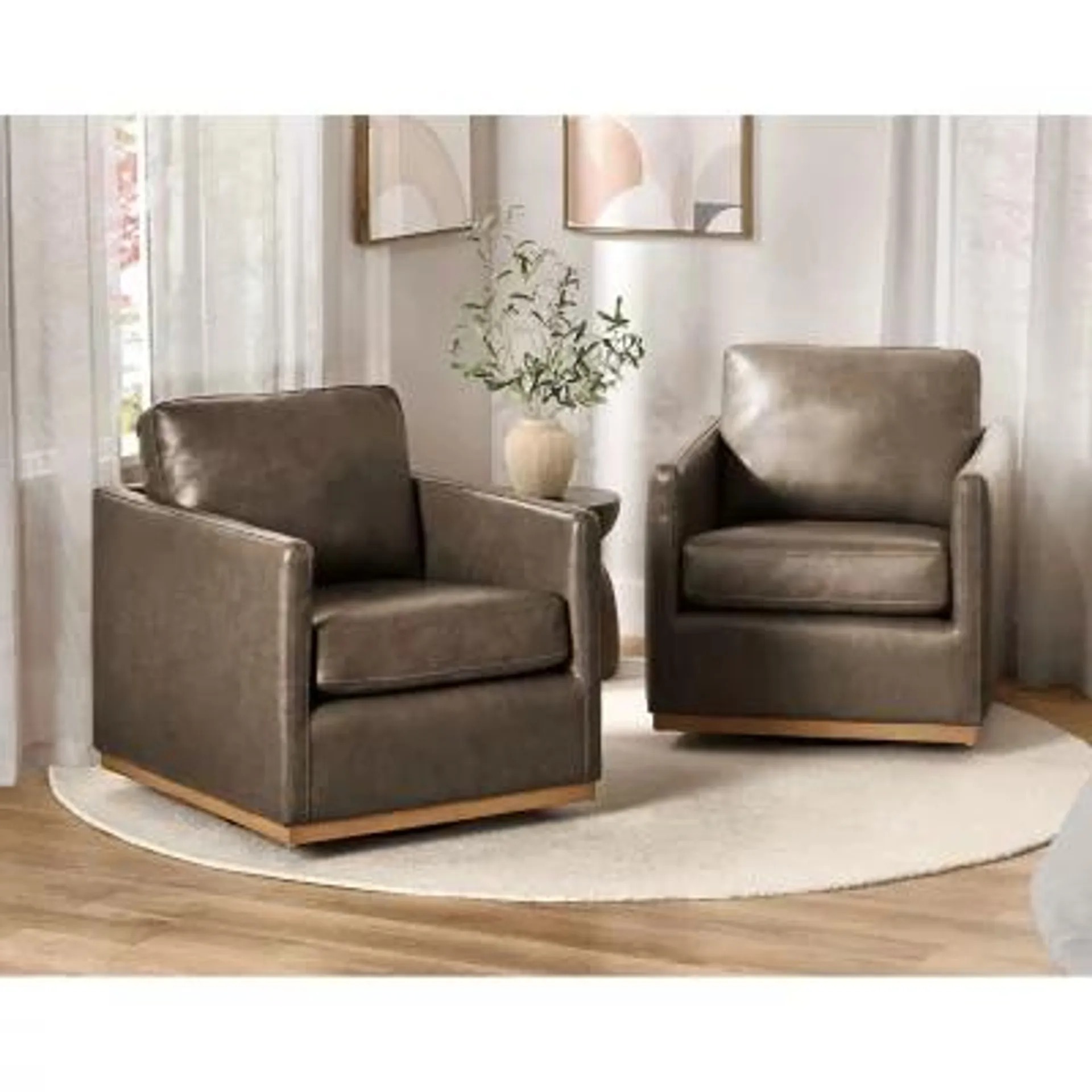 Member's Mark Modern Classic Leather Swivel Chair, Assorted Colors