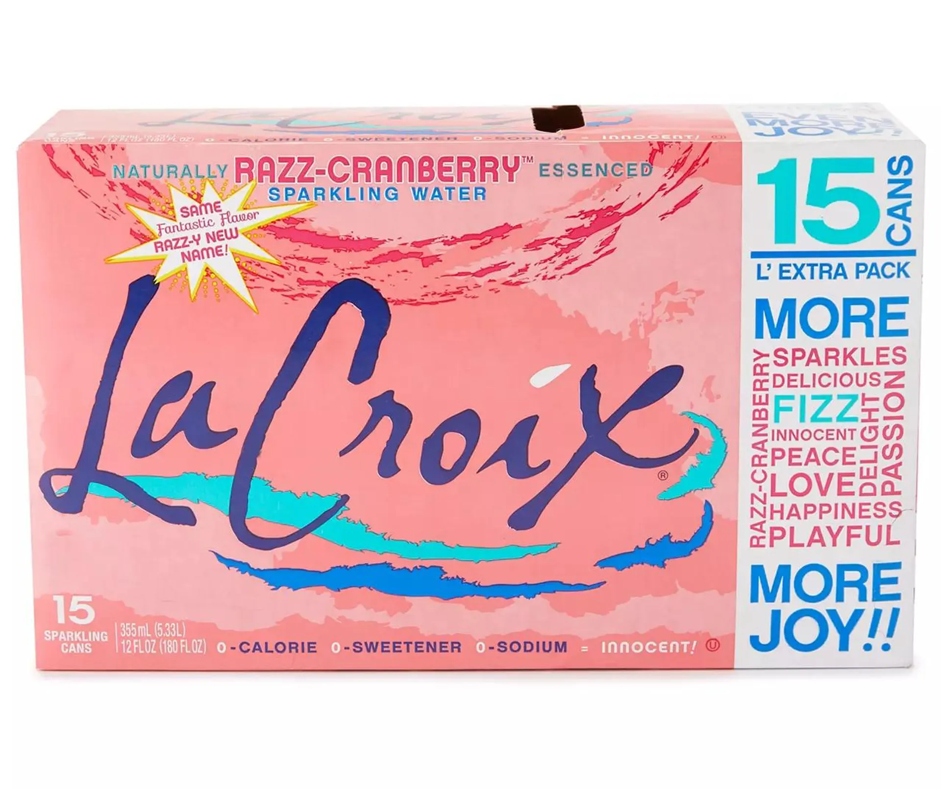 Razz-Cranberry Sparkling Water, 15-Pack