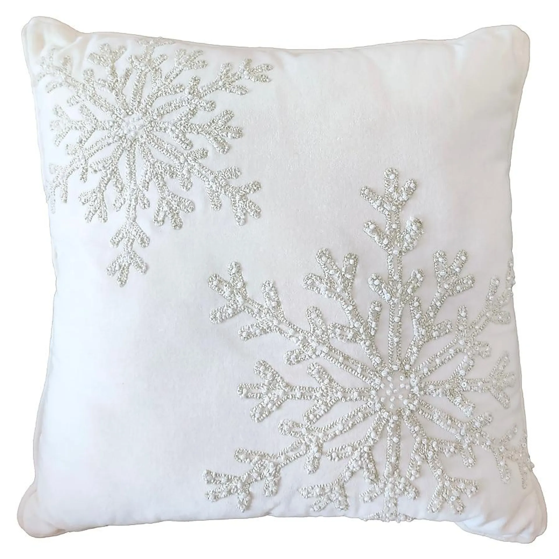 Holiday Living 18-in Pillow White Snowflakes Christmas Decor