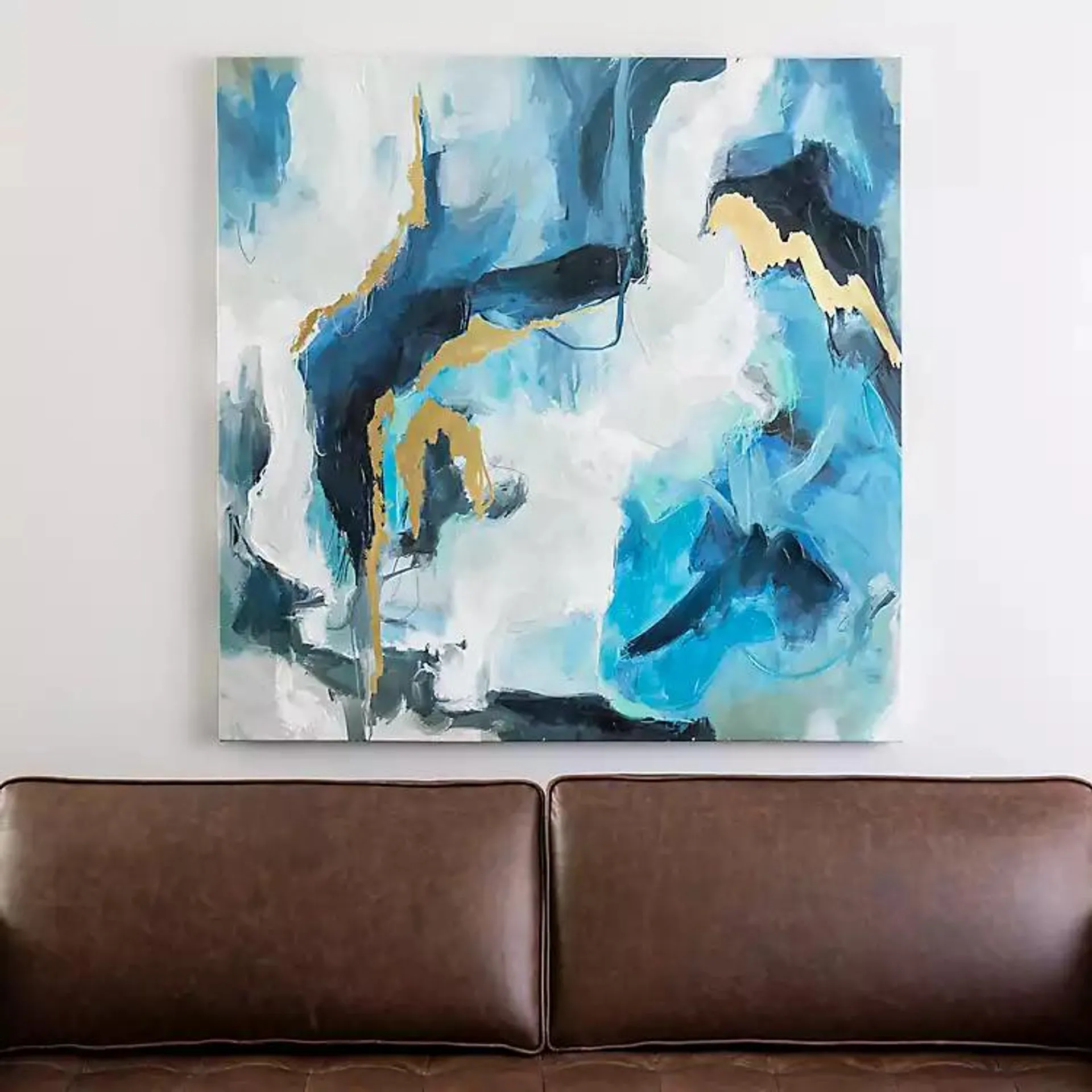 Blue Mood Abstract Canvas Art Print