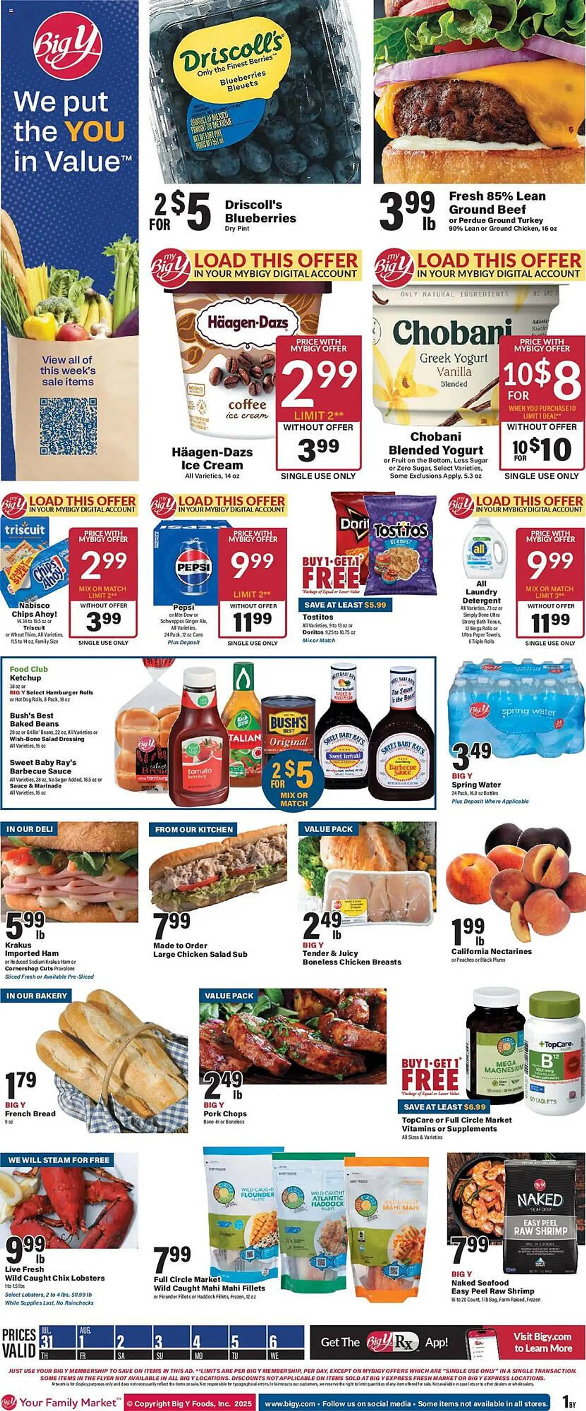 Weekly ad Big Y Weekly Ad from July 31 to August 6 2025 - Page 1