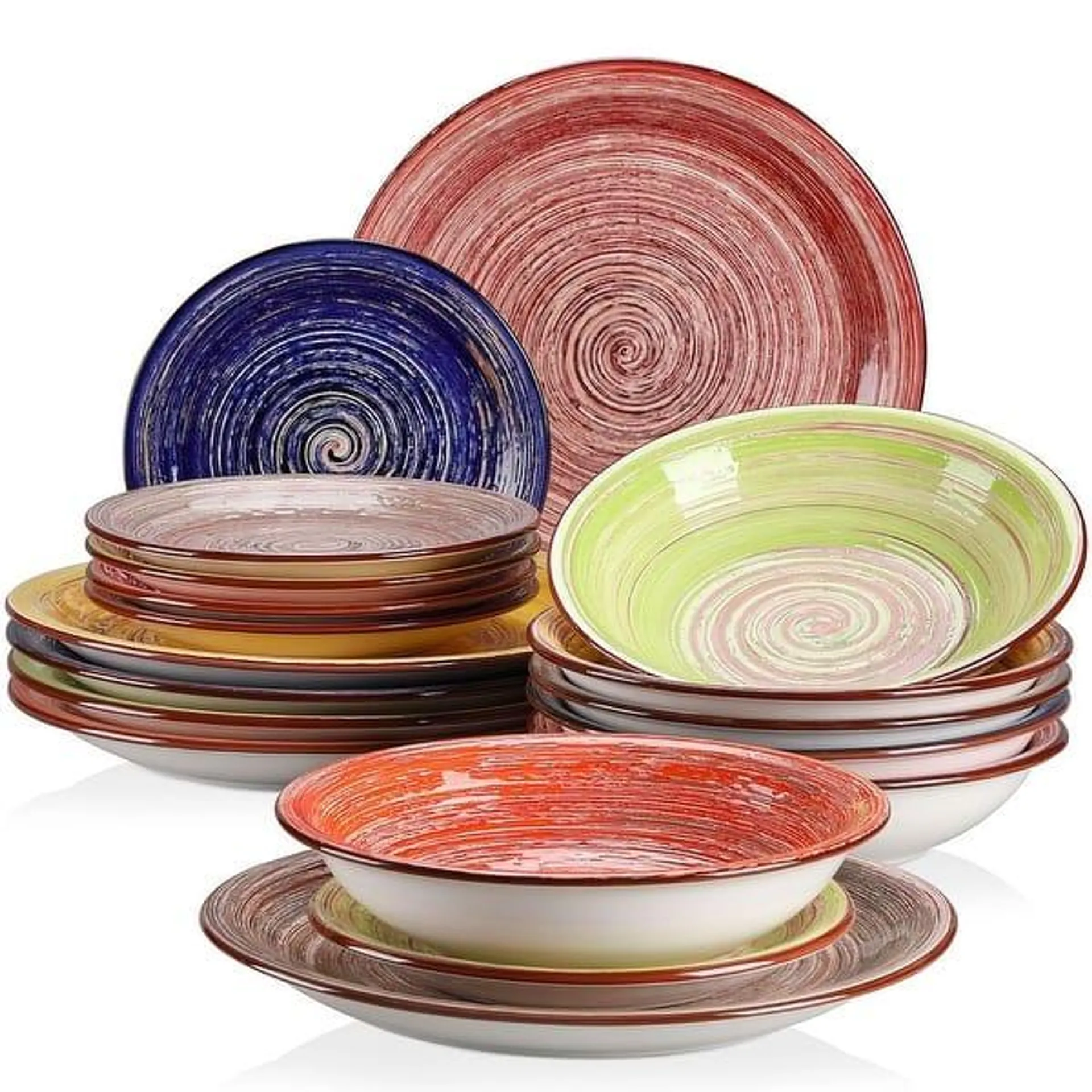 vancasso Albero Stoneware Hand-painted Multicolour Dinnerware Set