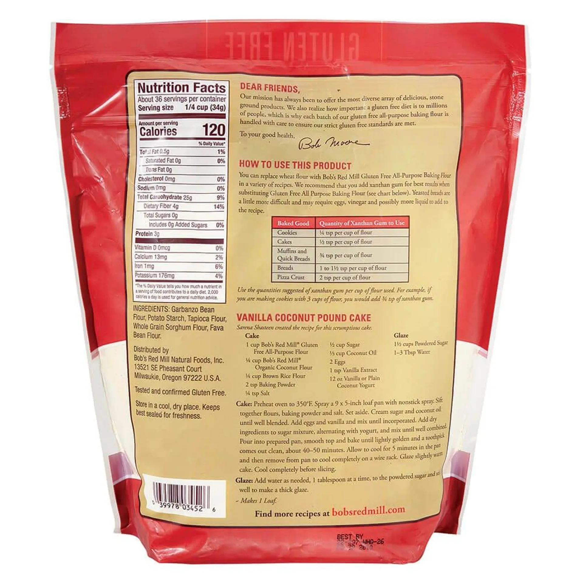 Bob’s Red Mill Gluten-Free All Purpose Baking Flour, 44 oz