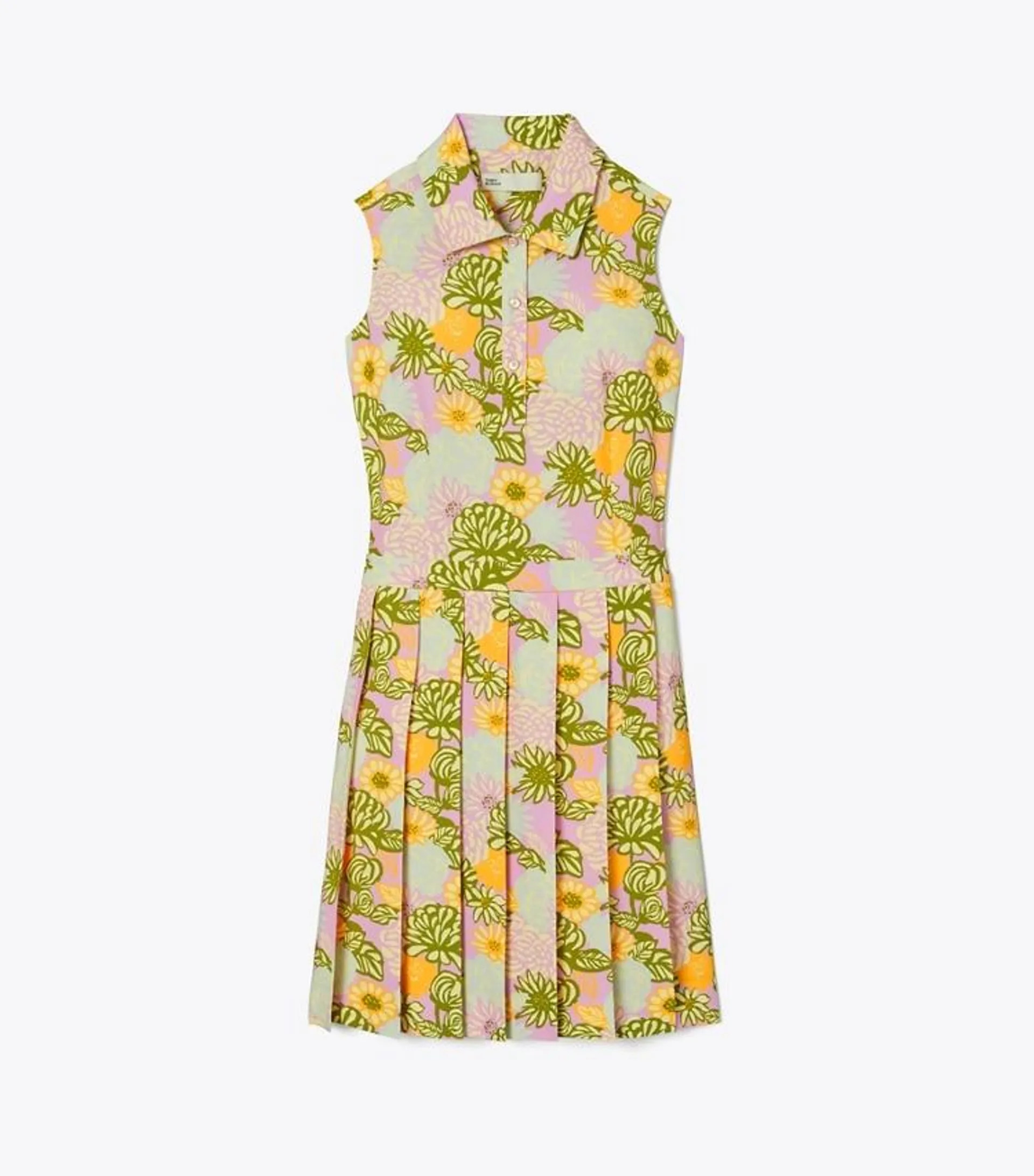 PRINTED PLEATED GOLF DRESS