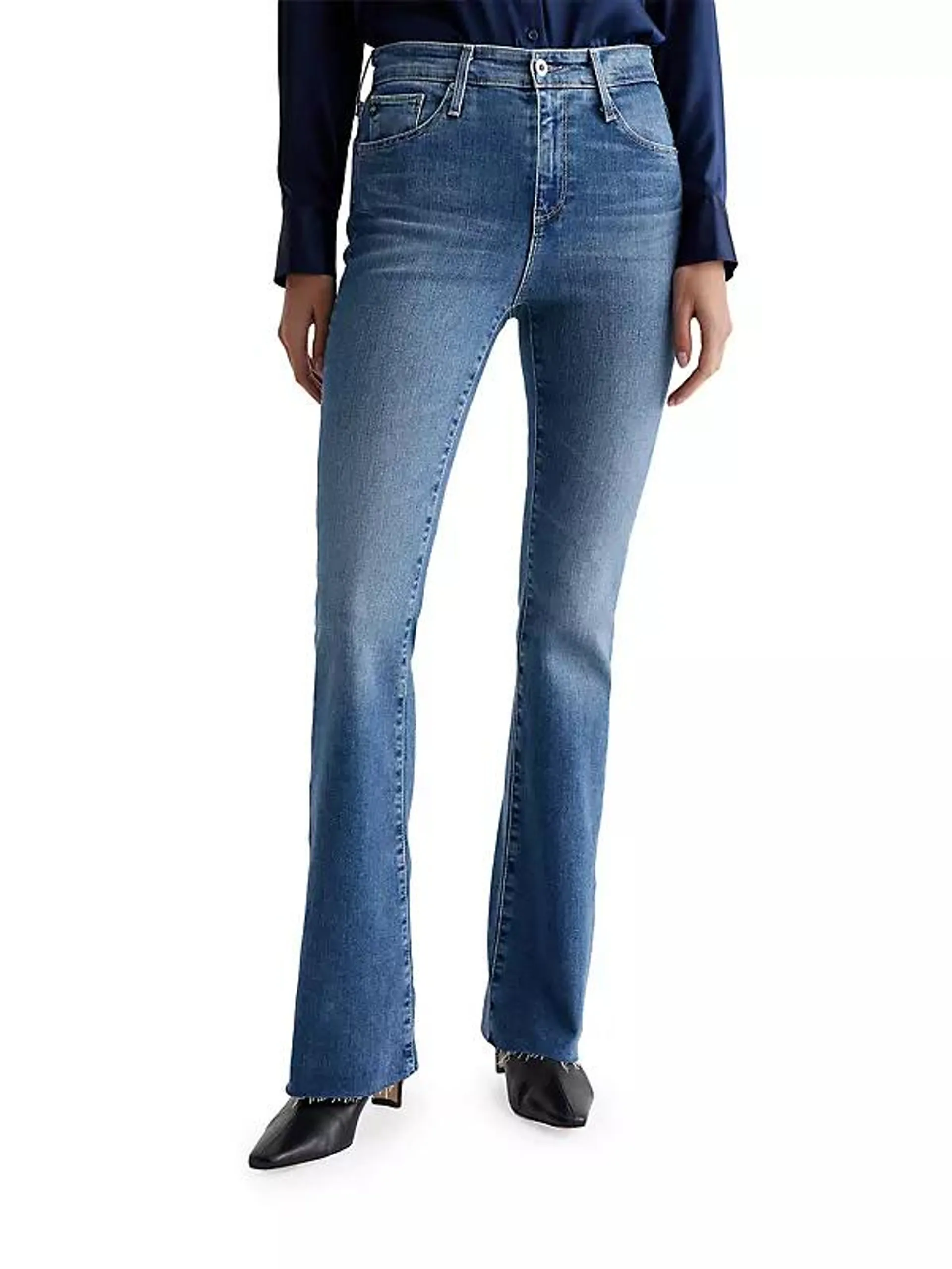 Farrah Mid-Rise Stretch Boot-Cut Jeans
