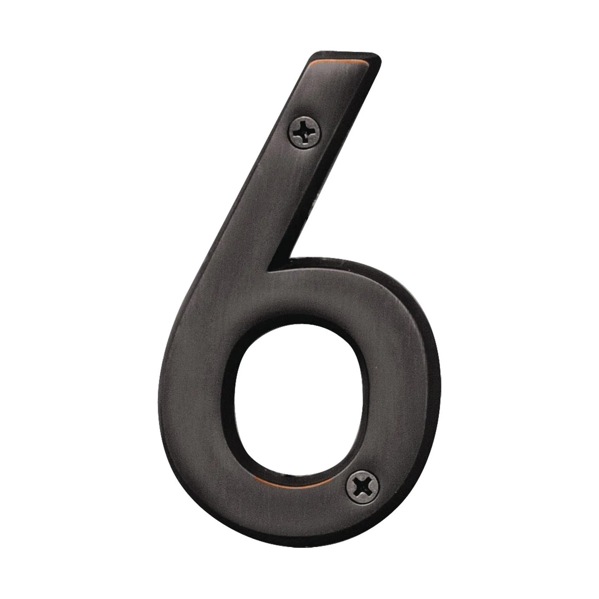 Prestige Series BR-42OWB/6 House Number, Character: 6, 4 in H Character, Bronze Character, Brass