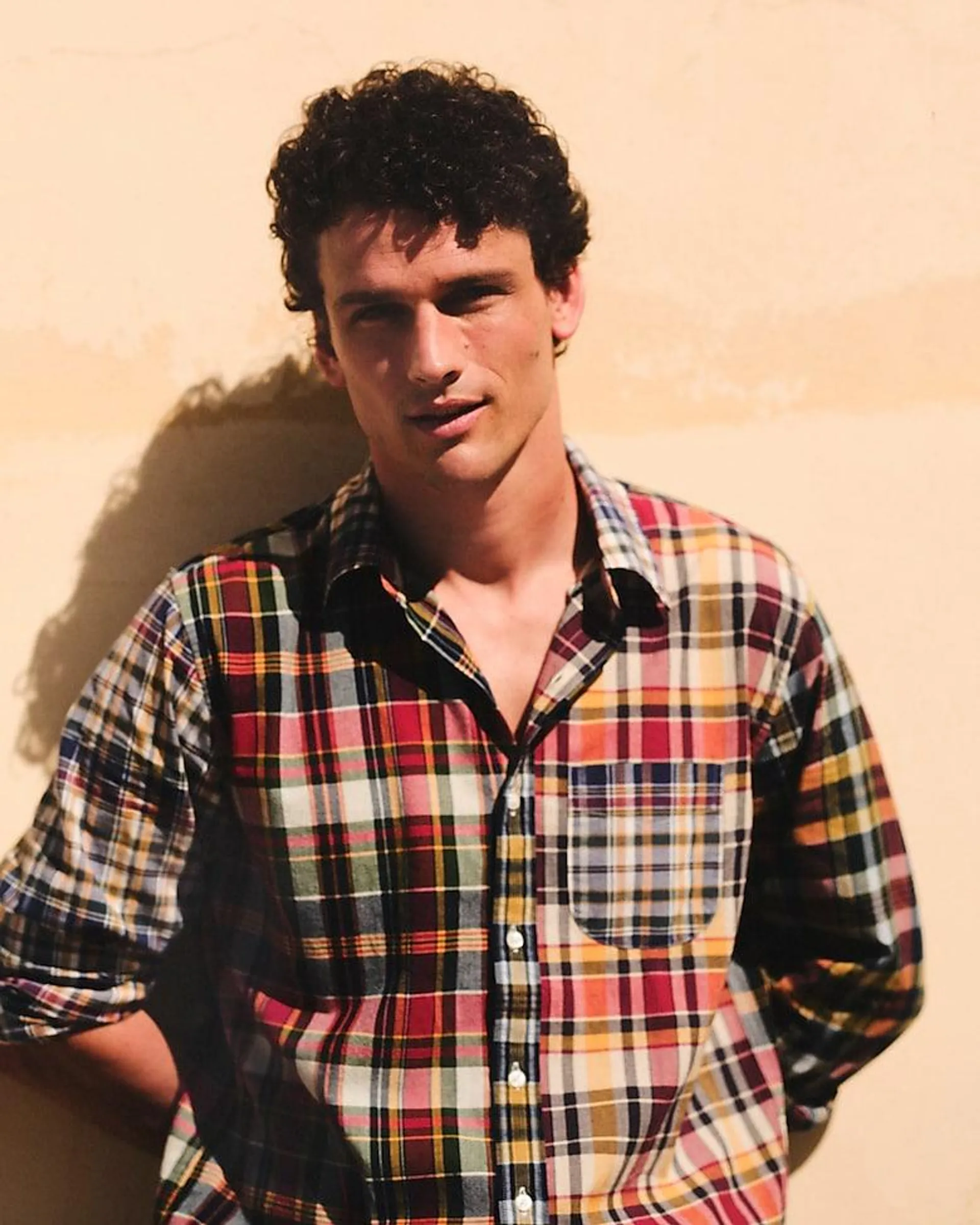 Indian madras shirt in patchwork plaid