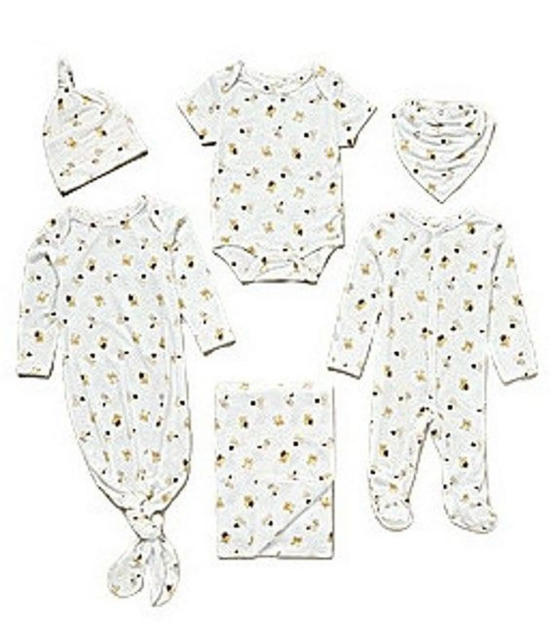 Baby Boys Newborn-6 Months Round Neckline Long Sleeve Sports Gown