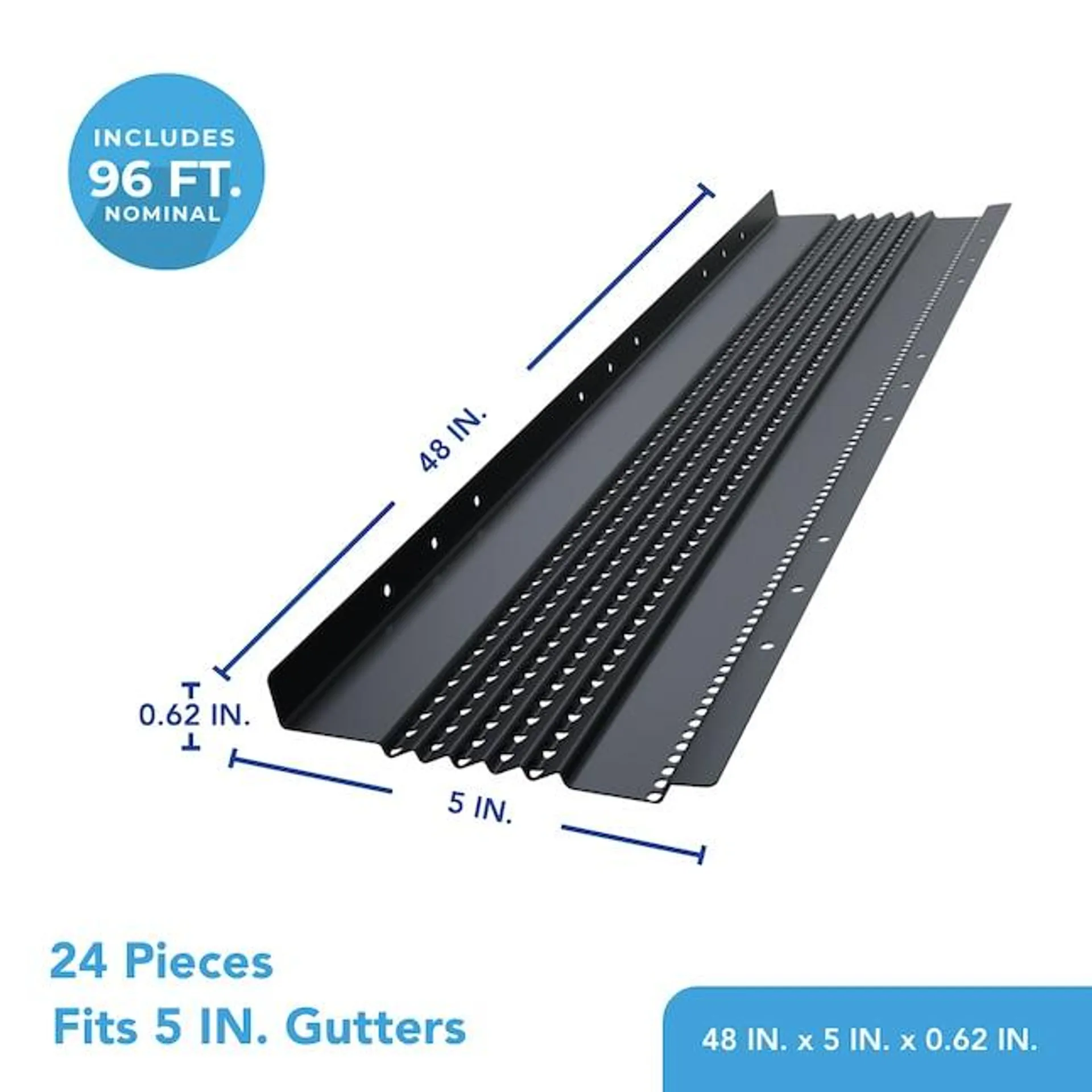 Atlas Gutter Guard Aluminum (5-in x 4-ft) Gutter Guard 24-Pack