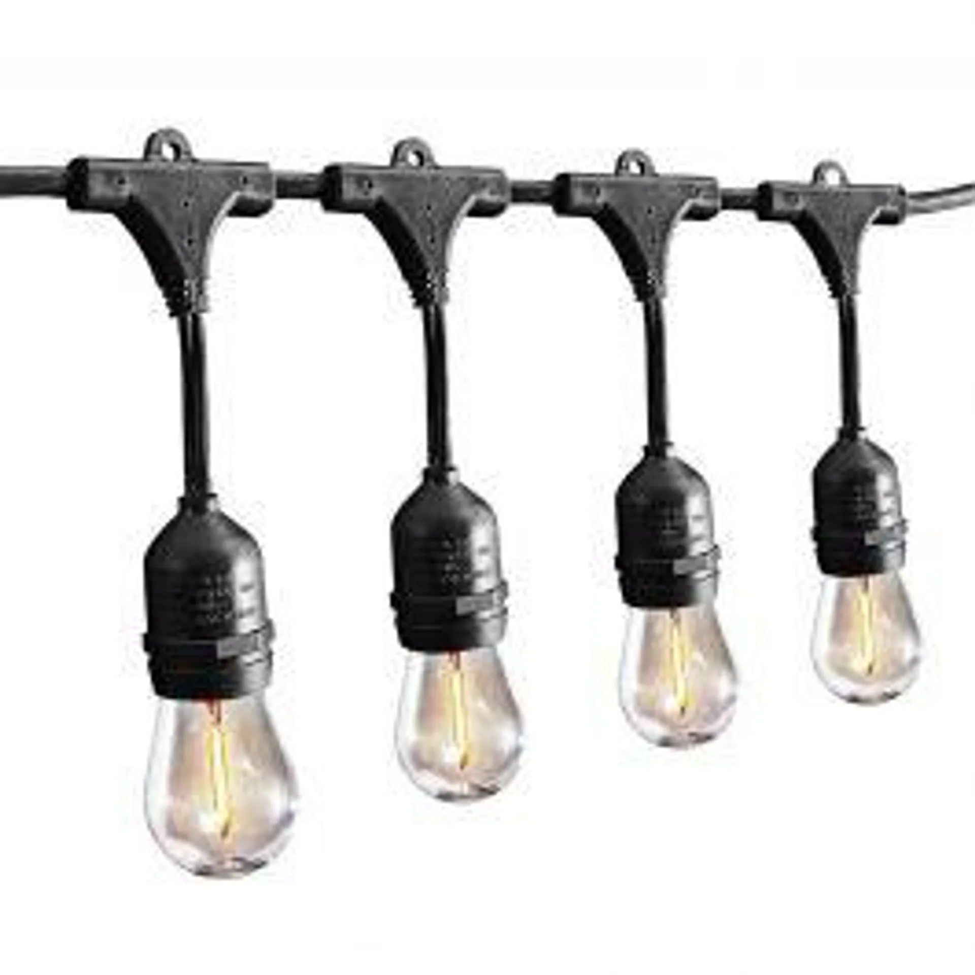 24 ft., 12-Bulb Shatterproof Outdoor LED String Lights, Black